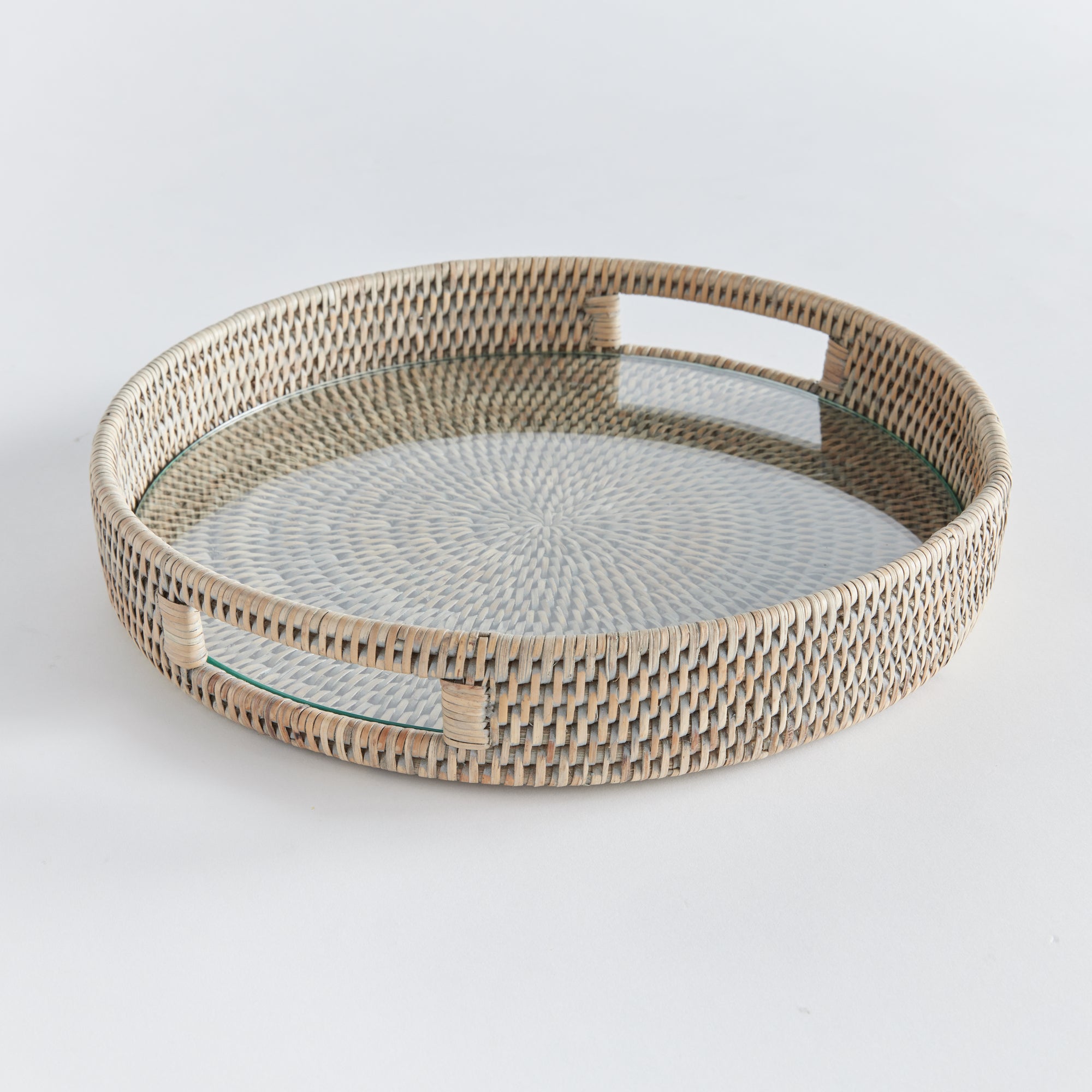 Burma Rattan Round Serving Tray - View 2