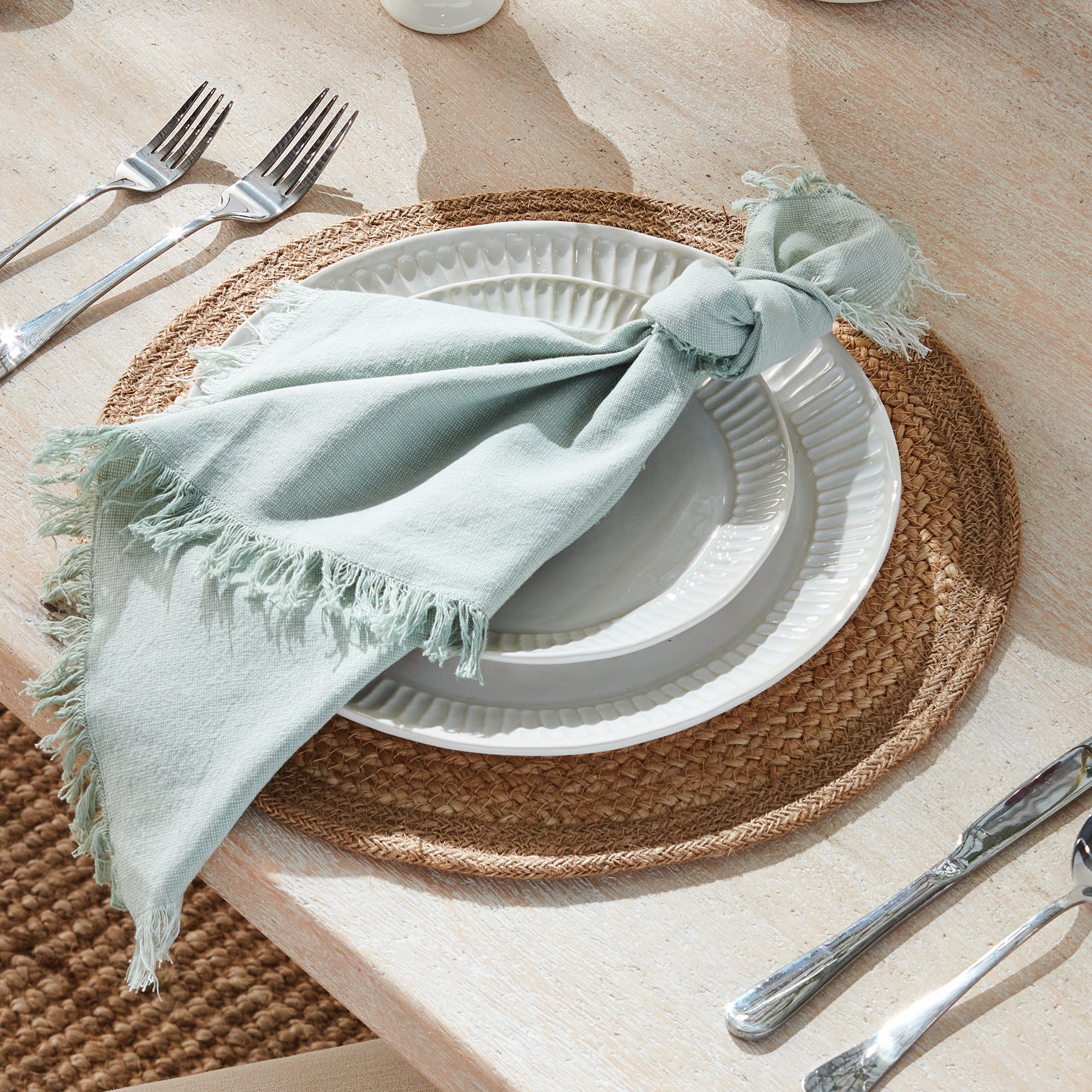Jute Coil Round Placemats, Set Of 8 - View 4