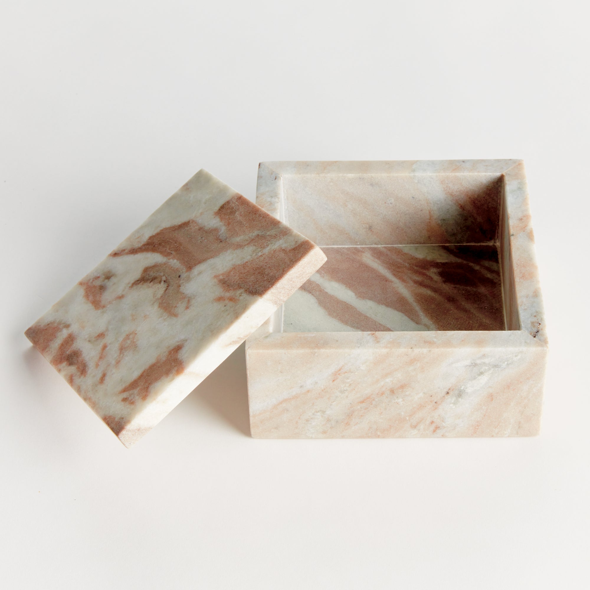 Jaqueline Marble Square Lidded Box Wide - View 4