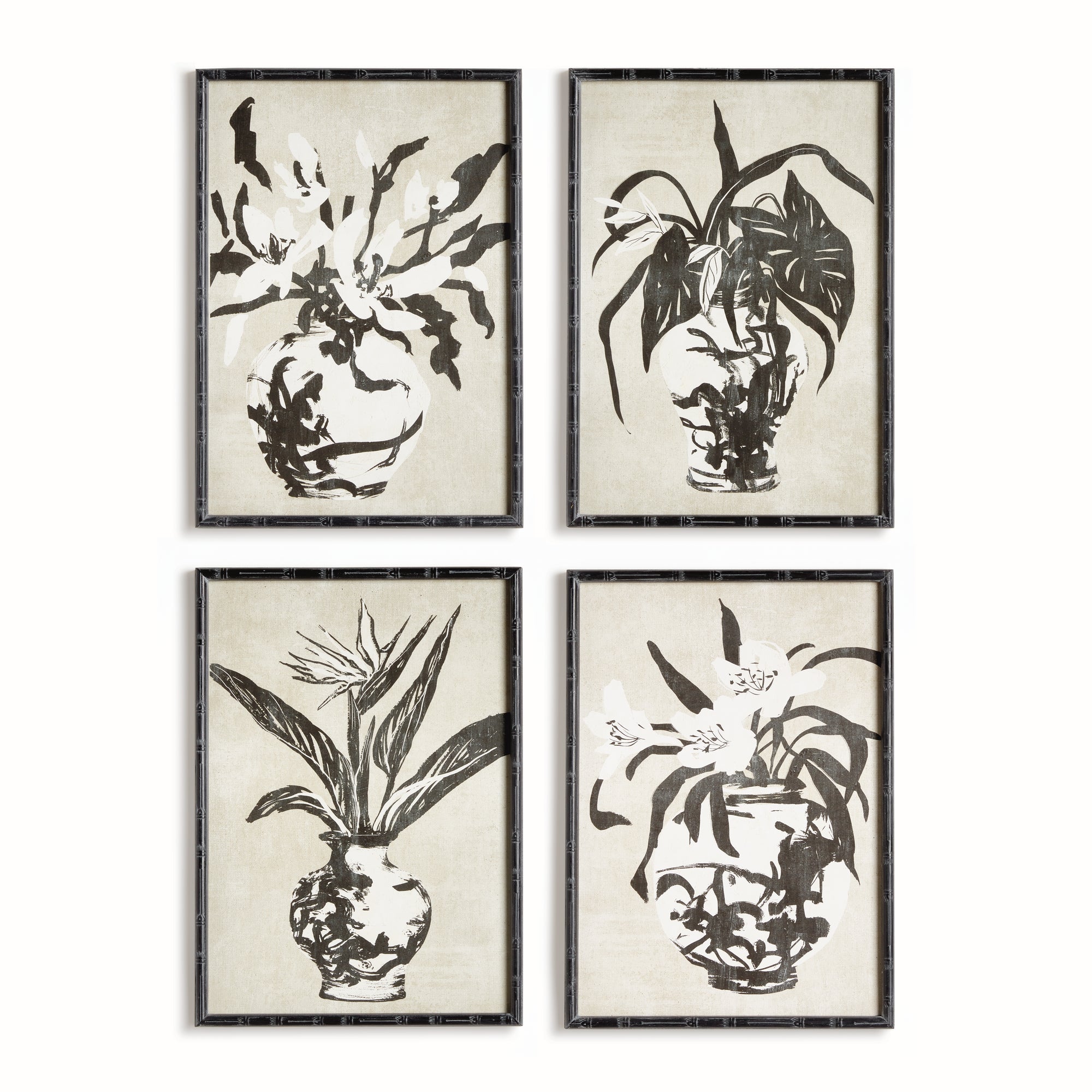 Chinoiserie Noir Prints, Set Of 4