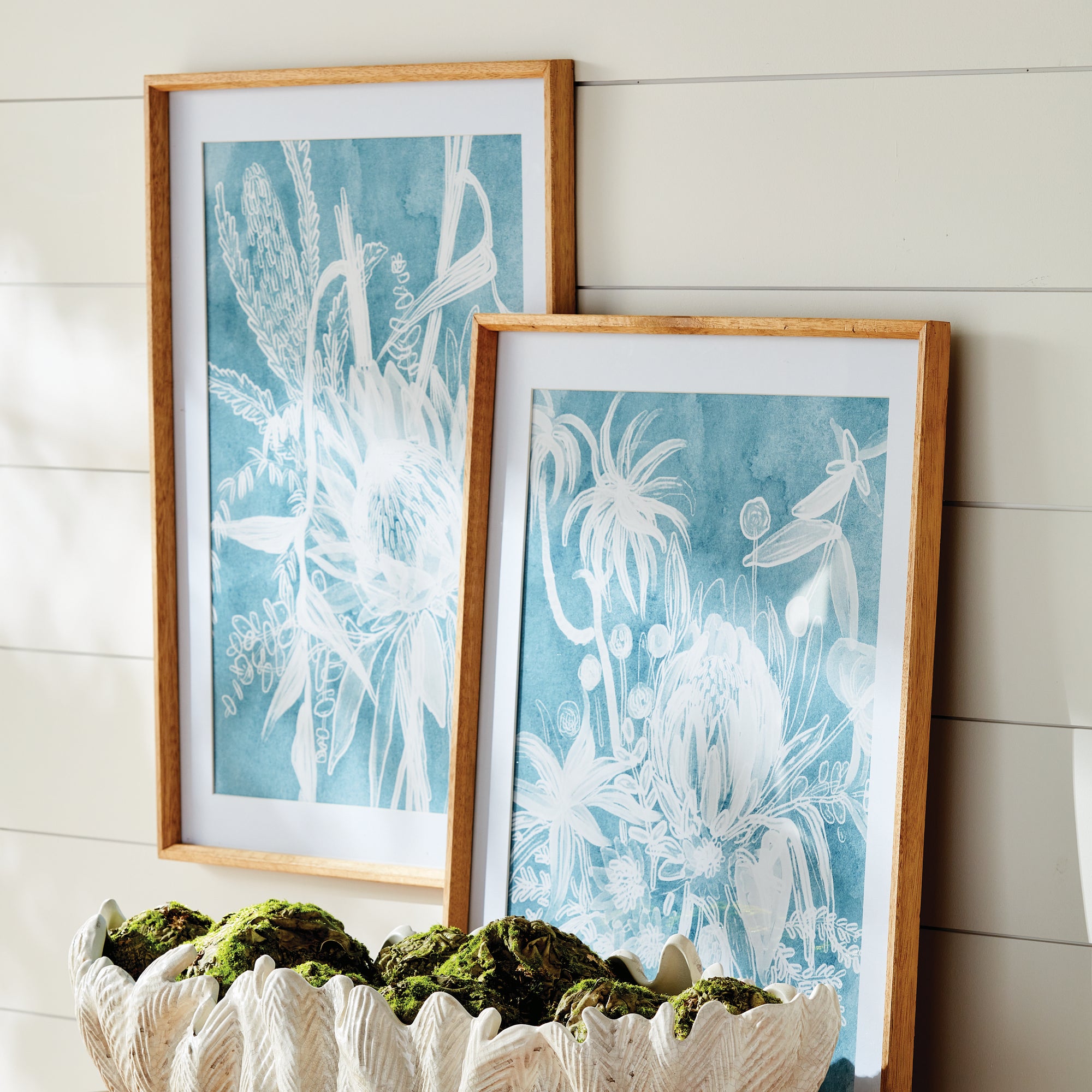 PROTEA ABSTRACT PRINTS IN SOFT BLUE, SET OF 4 - view 3