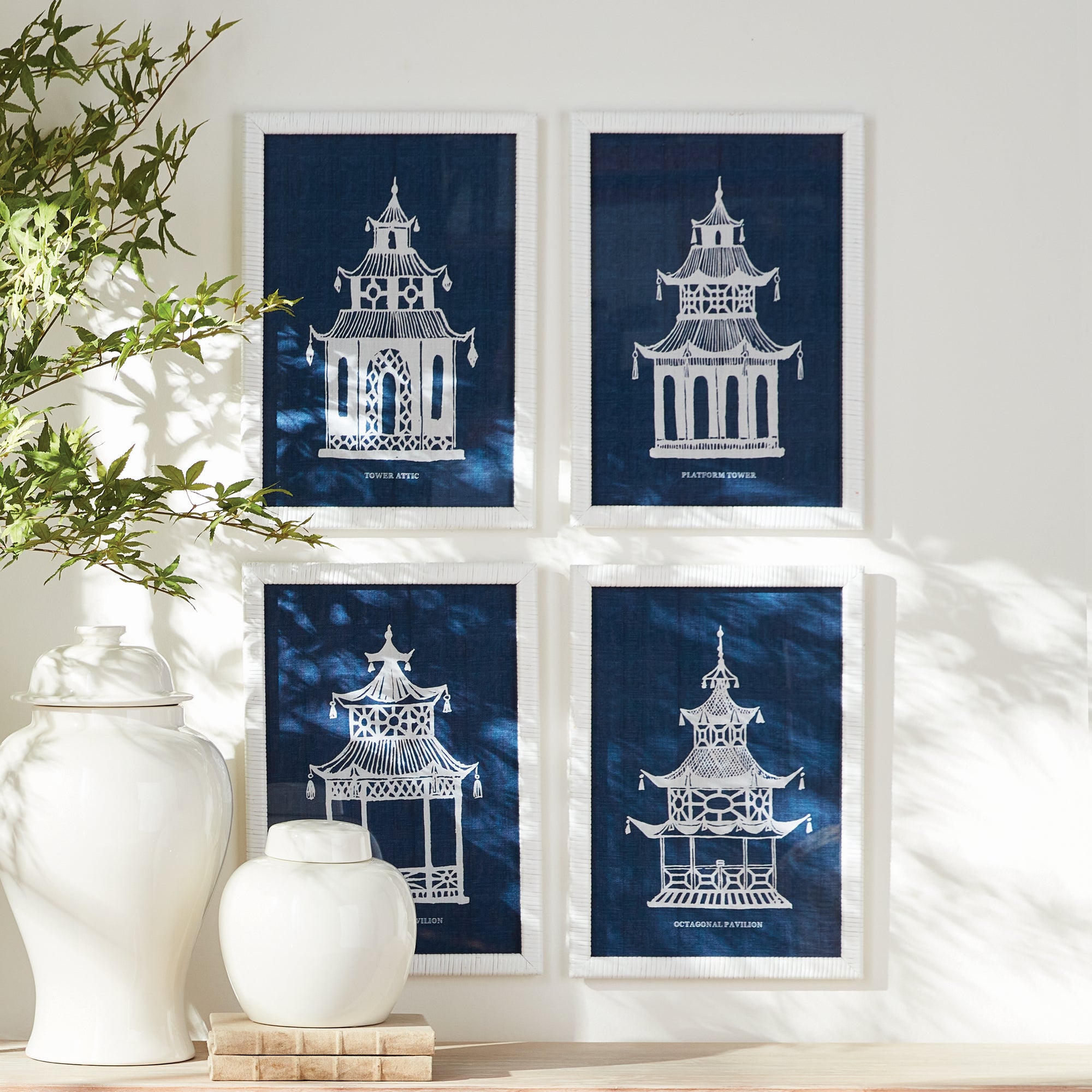 TRADITIONAL PAGODA STUDY, SET OF 4 - view 5