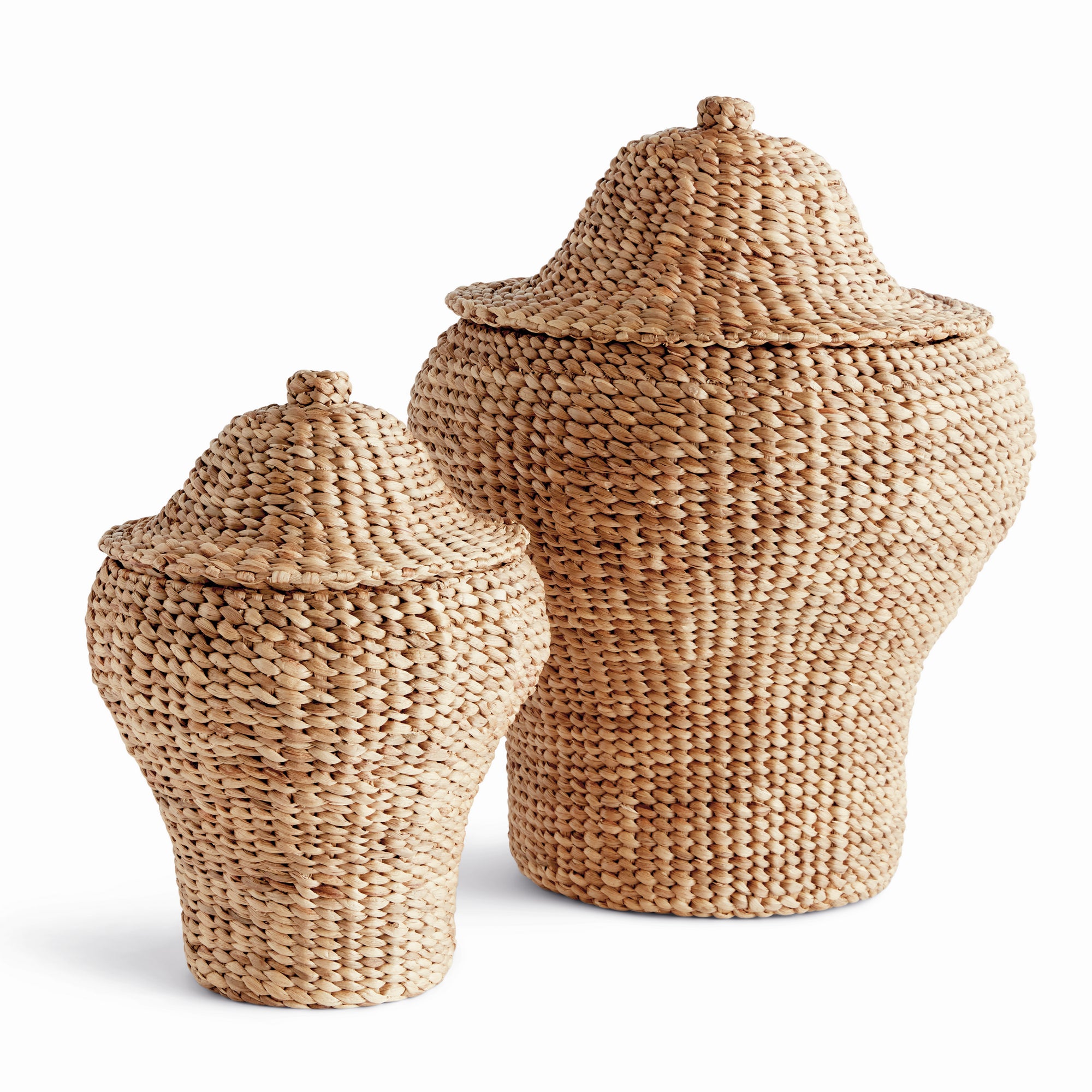 Water Hyacinth Ginger Jars, Set Of 2