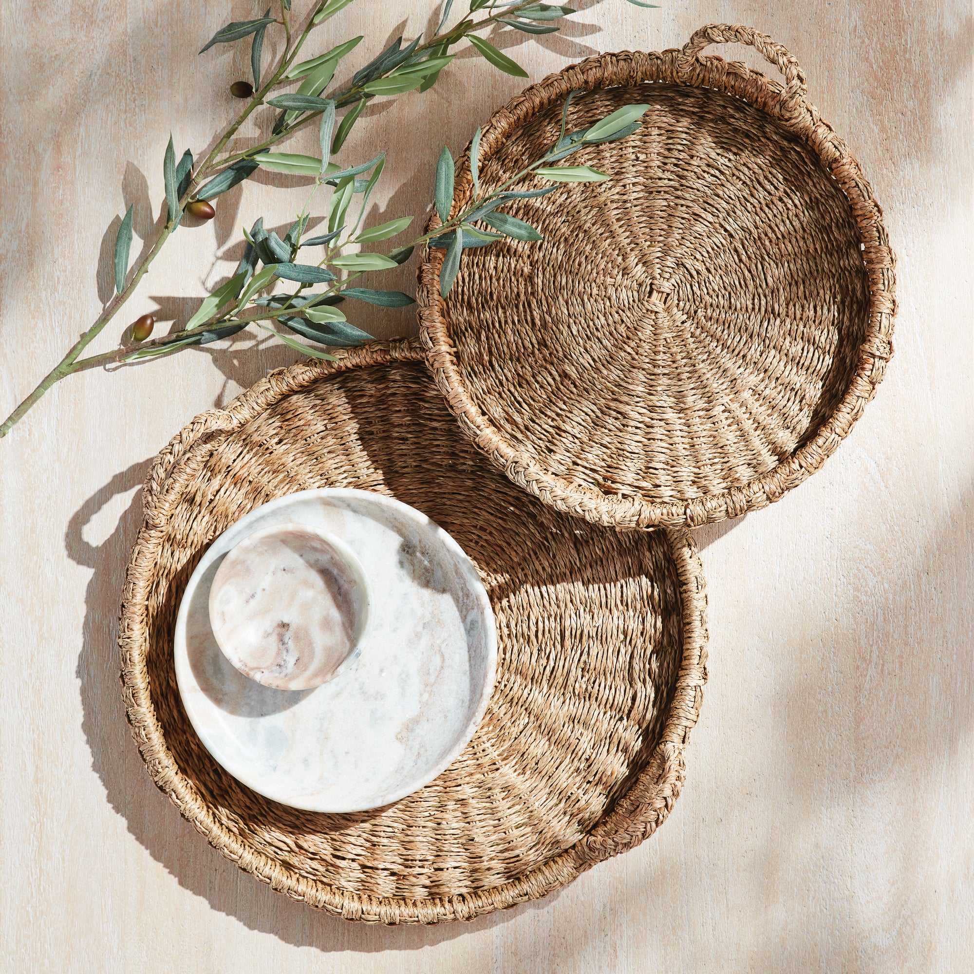 SAWYER ROUND TRAYS WITH HANDLES, SET OF 2 - view 6