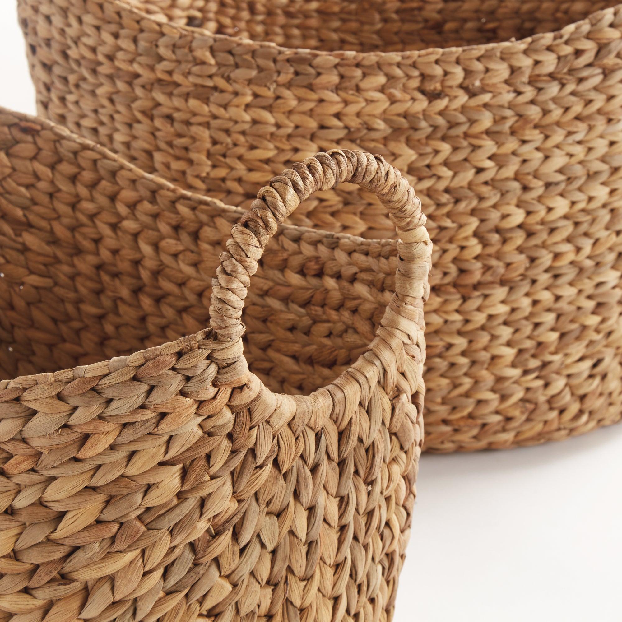 Josette Water Hyacinth Baskets With Handles, Set Of 2 - View 2