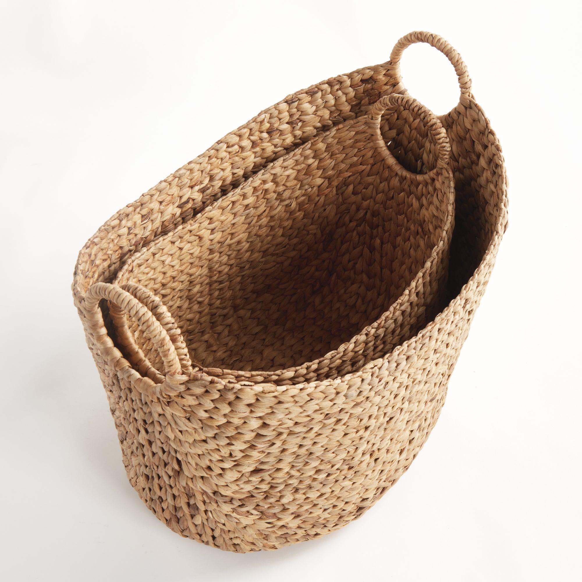 Josette Water Hyacinth Baskets With Handles, Set Of 2 - View 3
