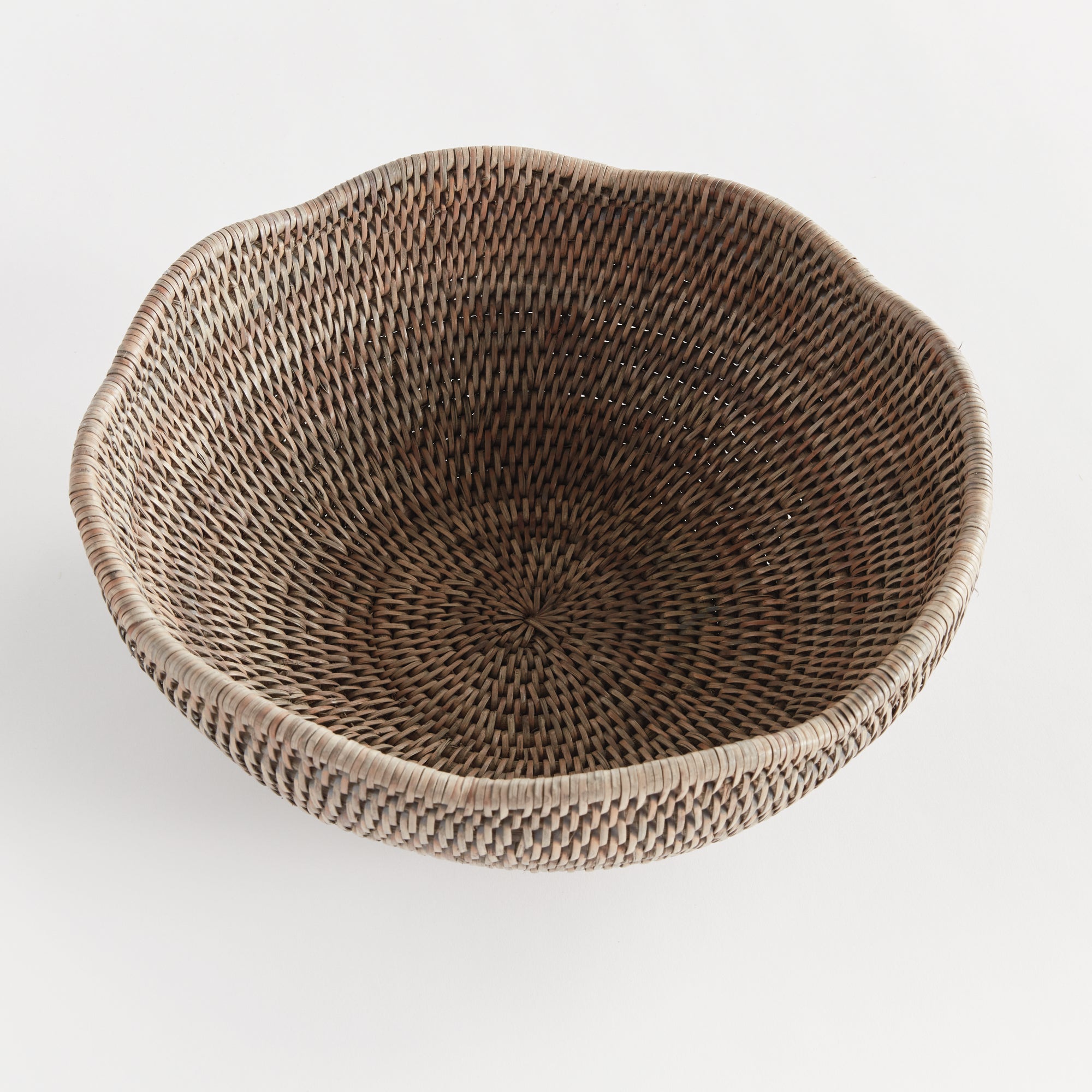 BURMA RATTAN SCALLOPED EDGE BOWL - view 2