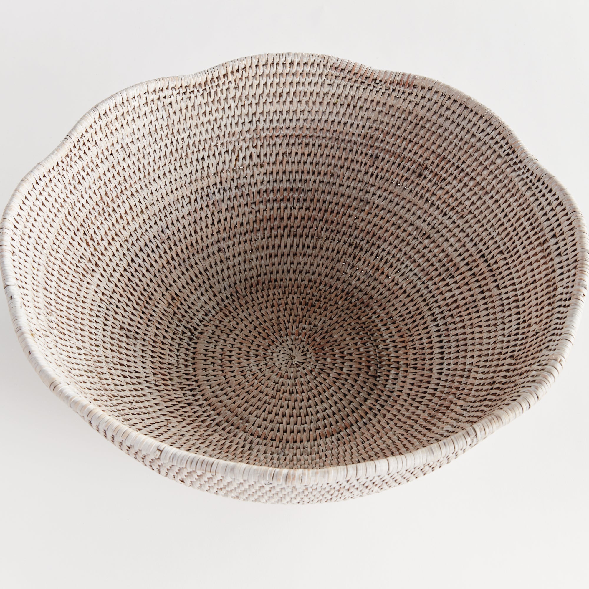 Burma Rattan Scalloped Edge Bowl Large - View 2