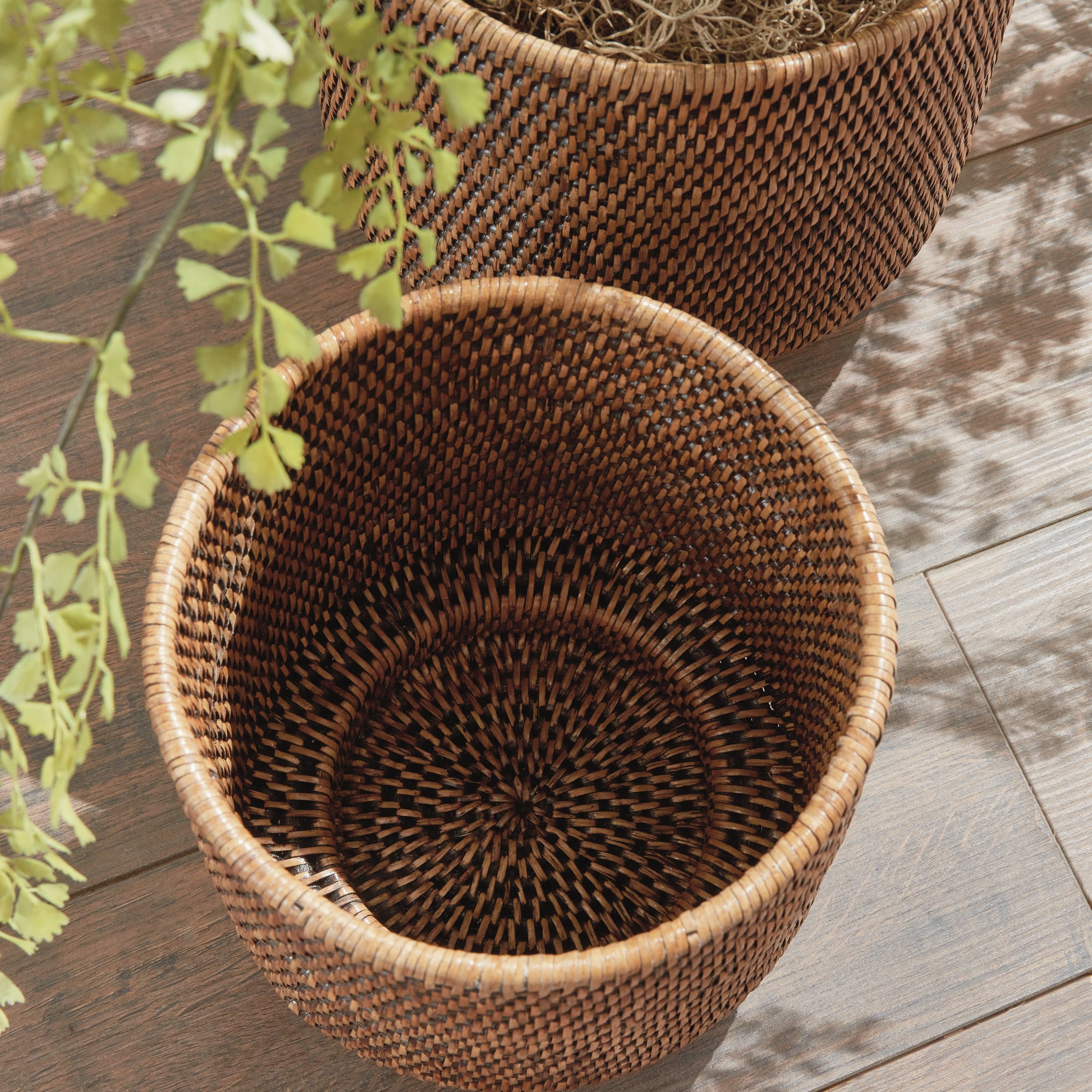 Burma Rattan Cachepots Large, Set Of 2 - View 6