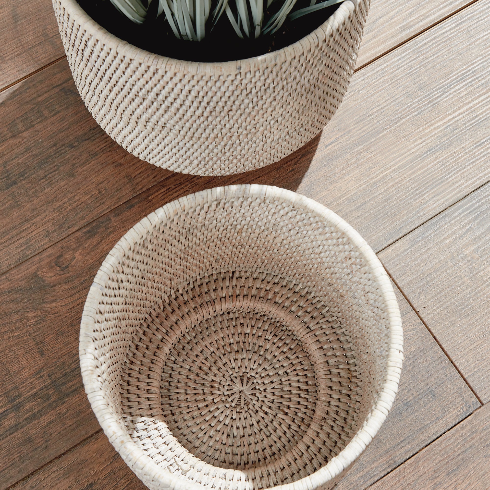 Burma Rattan Cachepots Large, Set Of 2 - View 6