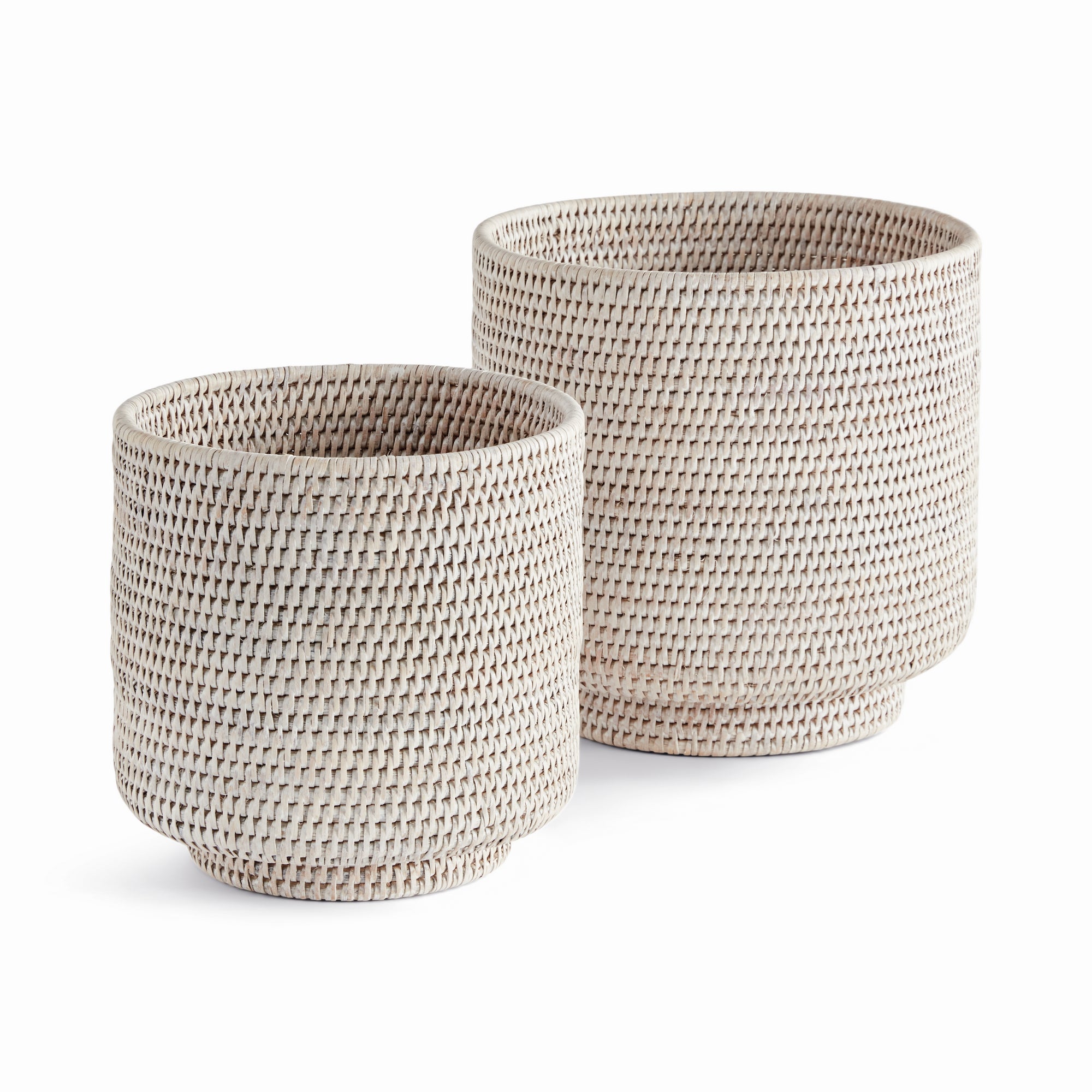 Burma Rattan Cachepots Large, Set Of 2