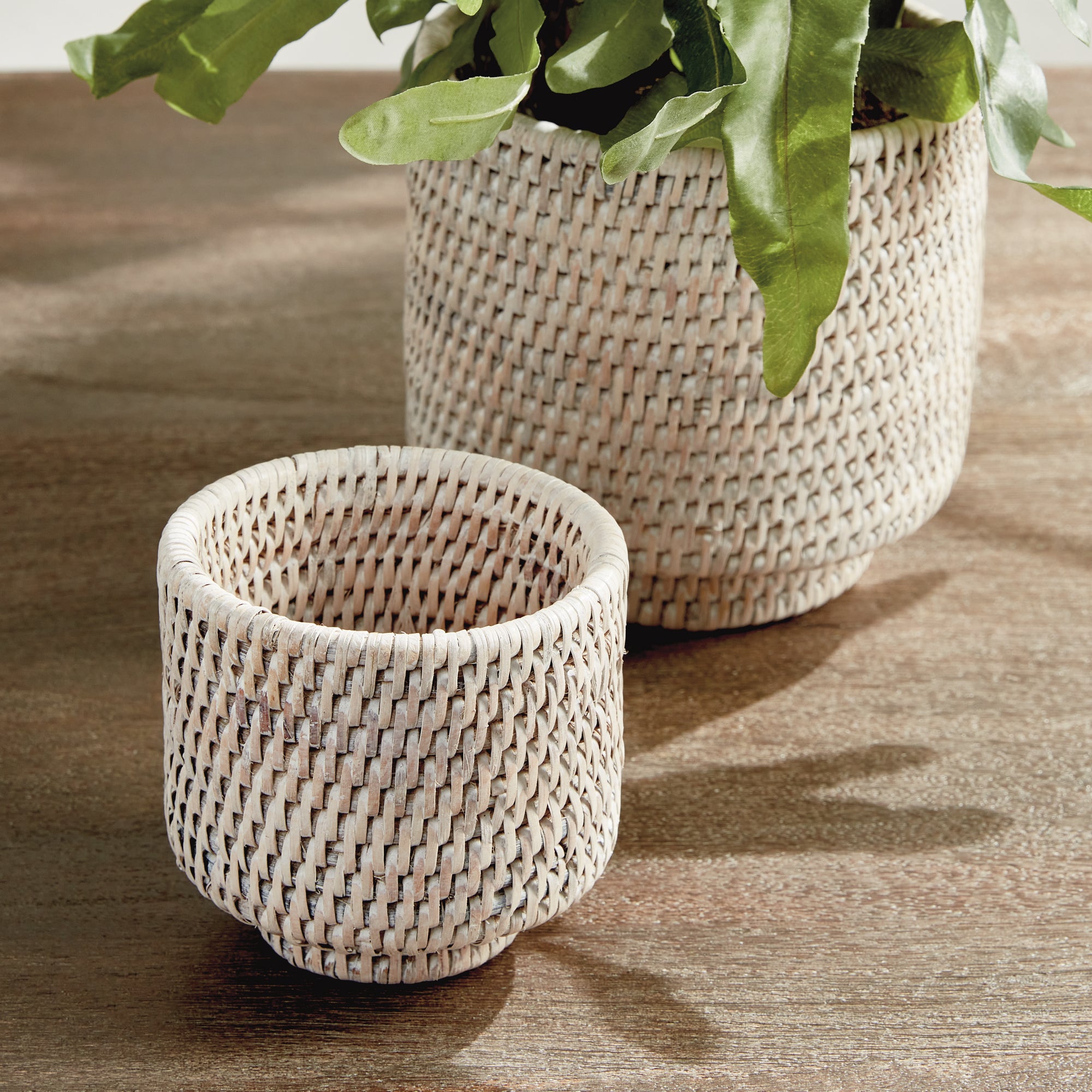 Burma Rattan Cachepots Small, Set Of 2 - View 7