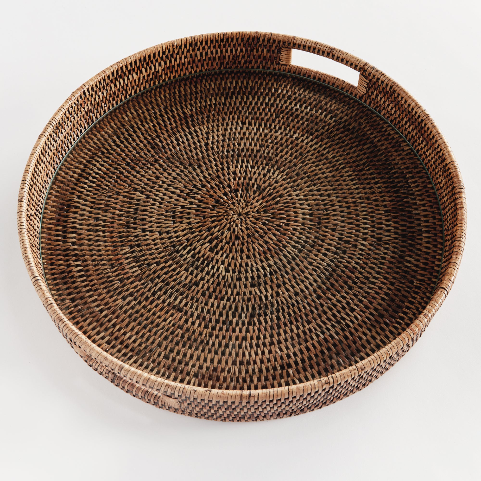 BURMA RATTAN ROUND SERVING TRAY LARGE - view 2