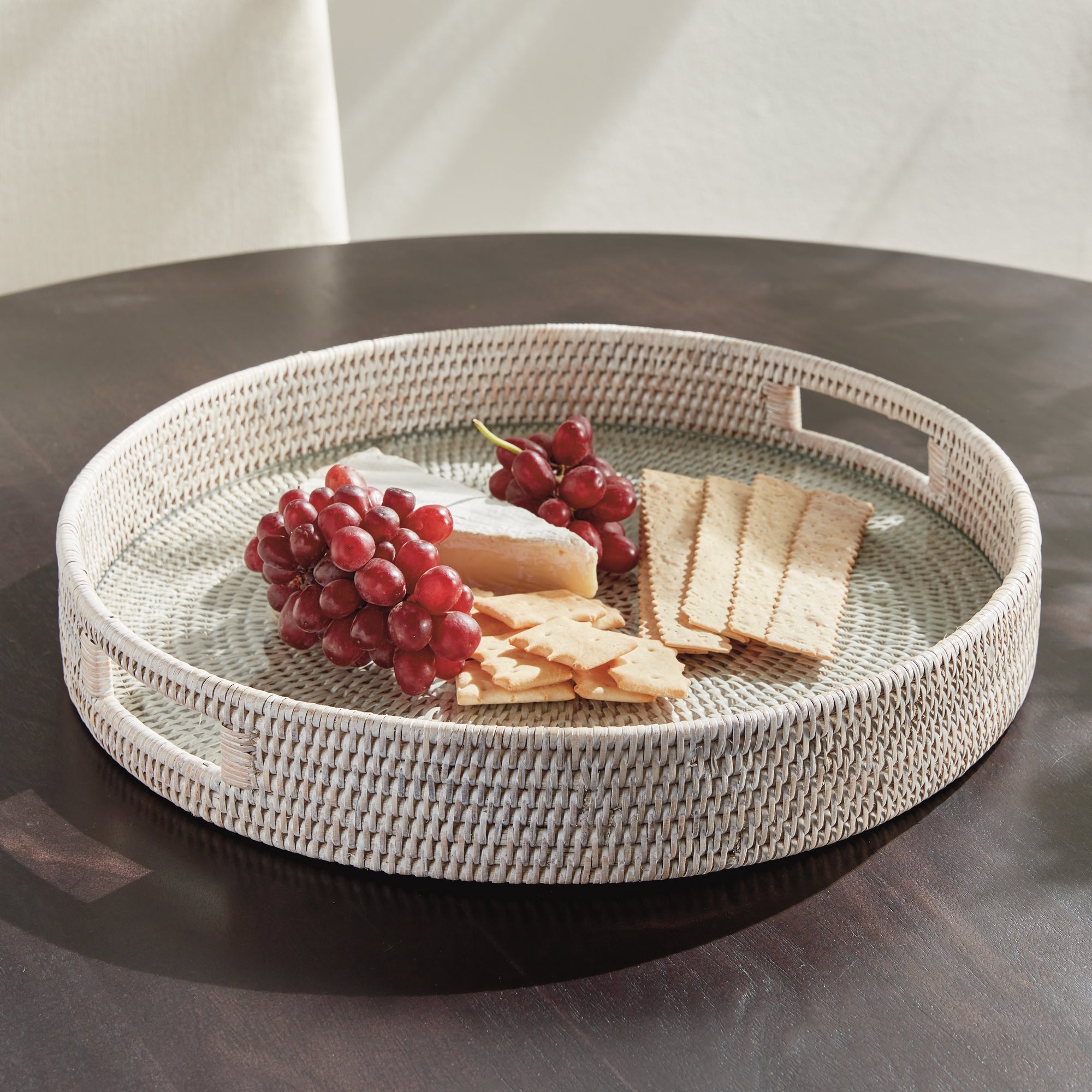 Burma Rattan Round Serving Tray Large - View 5