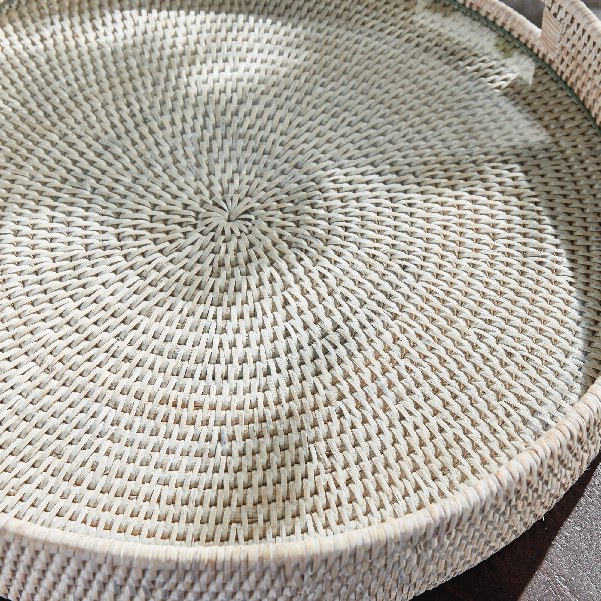 BURMA RATTAN ROUND SERVING TRAY LARGE - view 7