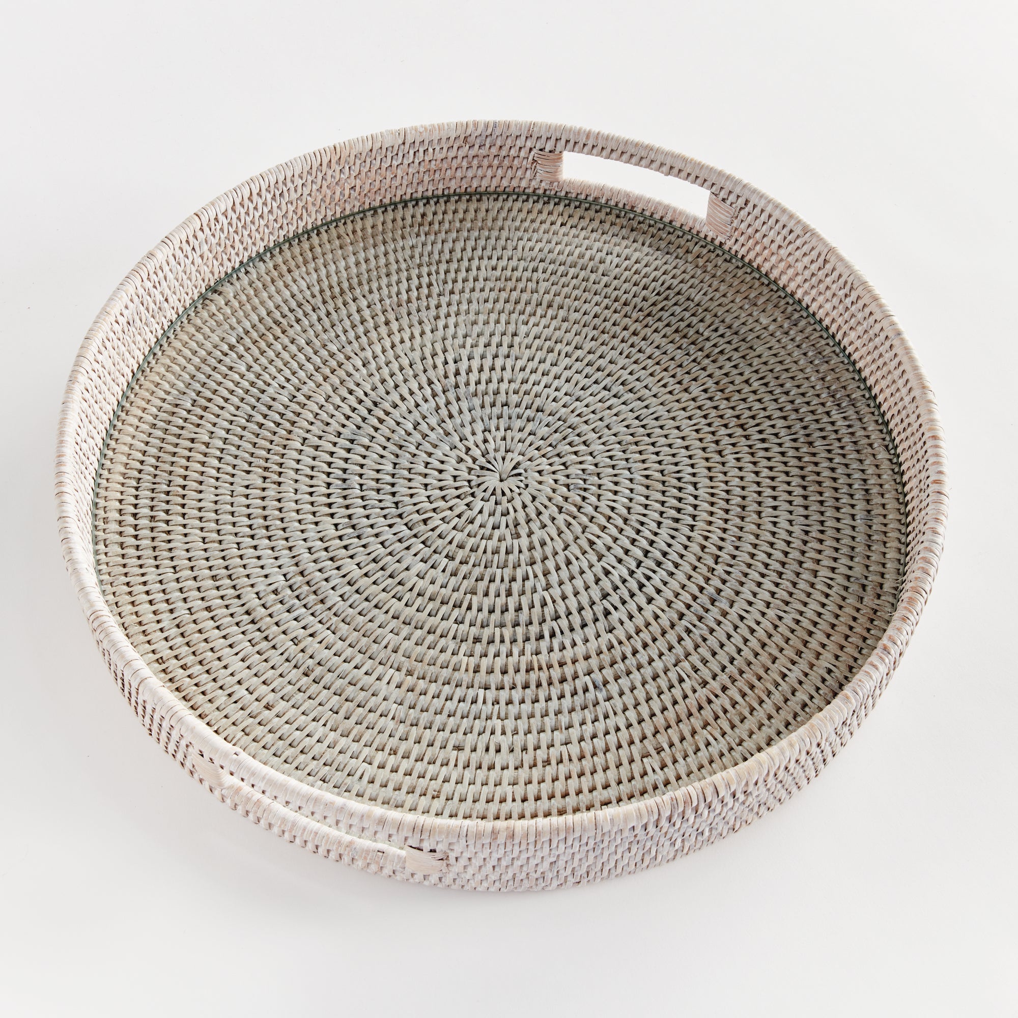BURMA RATTAN ROUND SERVING TRAY LARGE - view 2