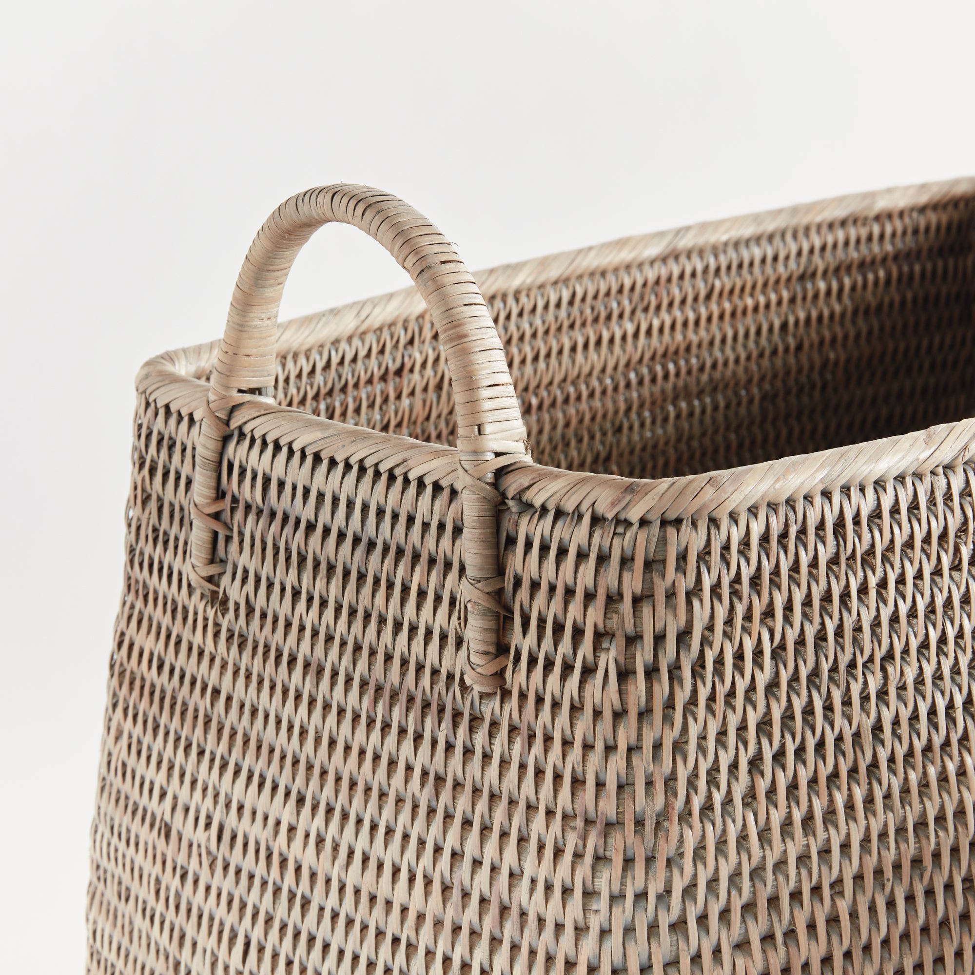 Burma Rattan Narrow Magazine Basket, Set Of 2 - View 4