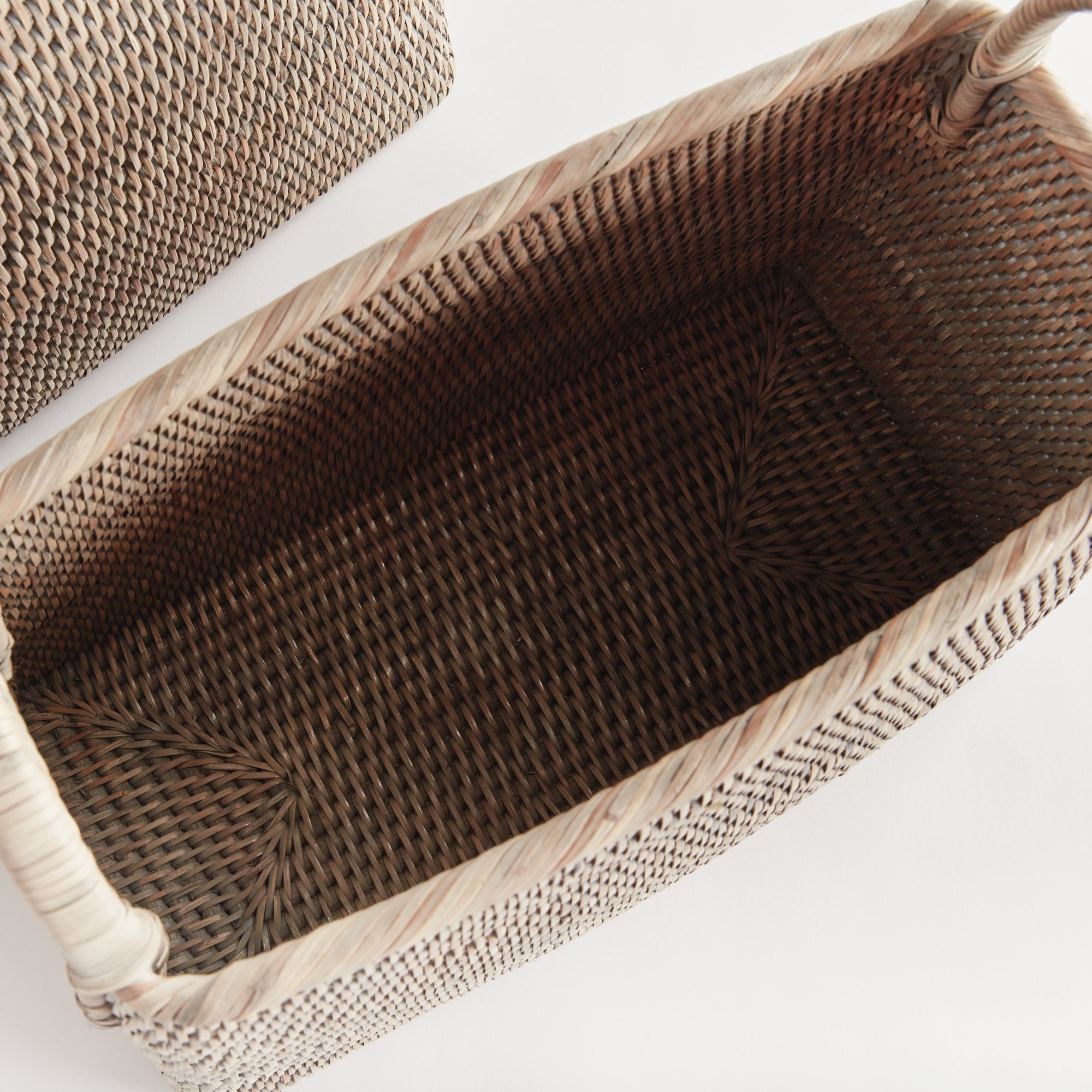 Burma Rattan Narrow Magazine Basket, Set Of 2 - View 5