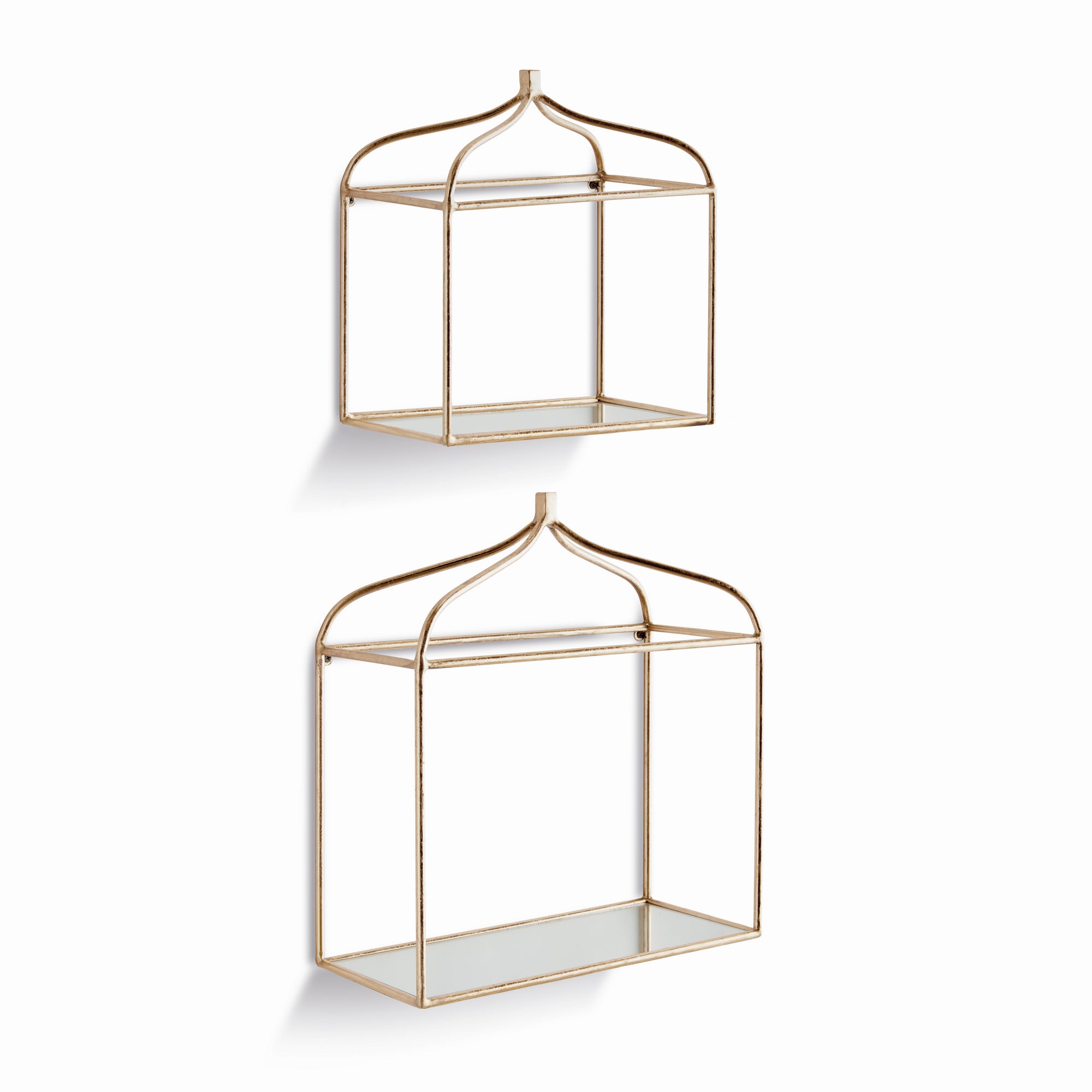 Abbey Mirrored Wall Shelves, Set Of 2