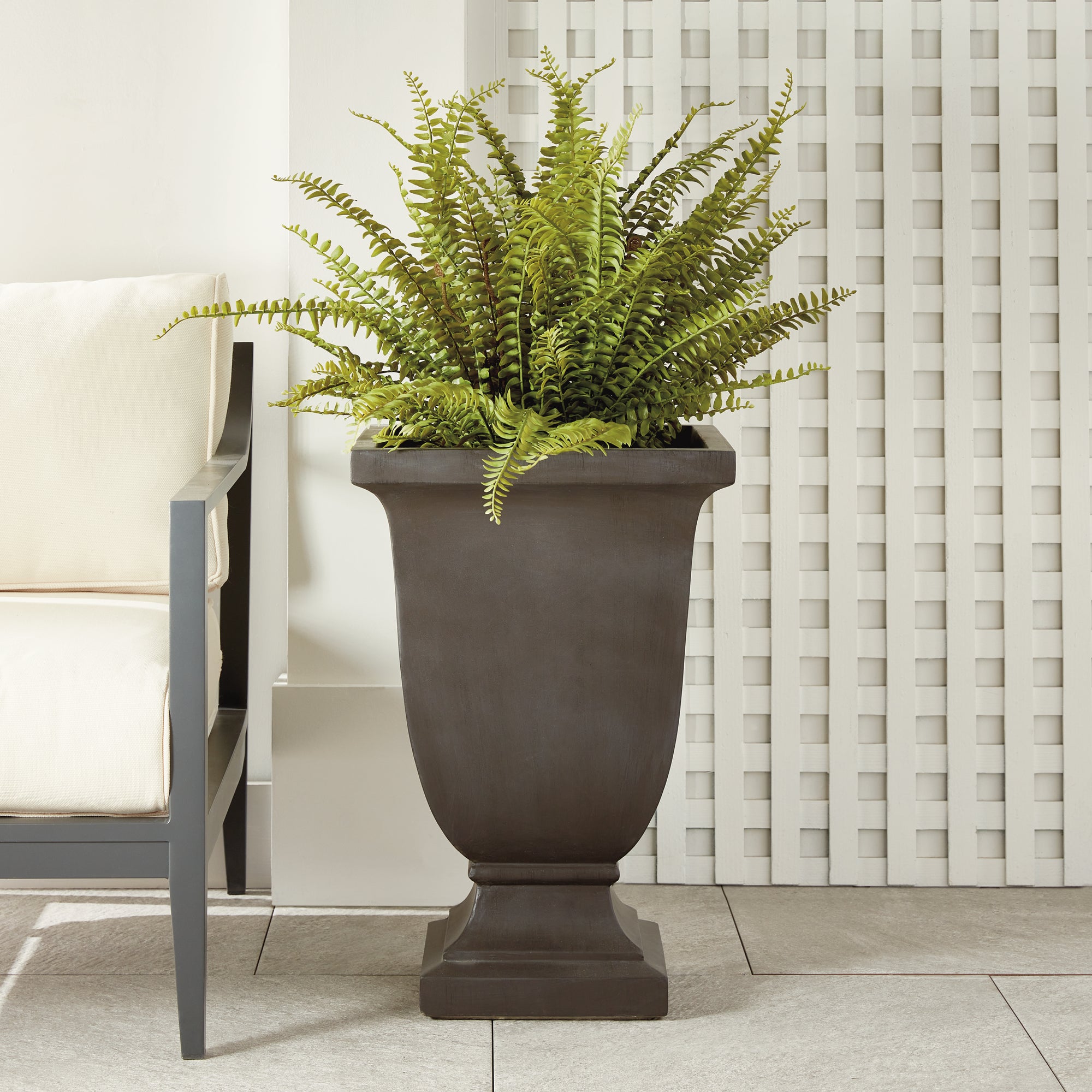 Fibreclay Beckett Sq Footed Planter Large - View 6