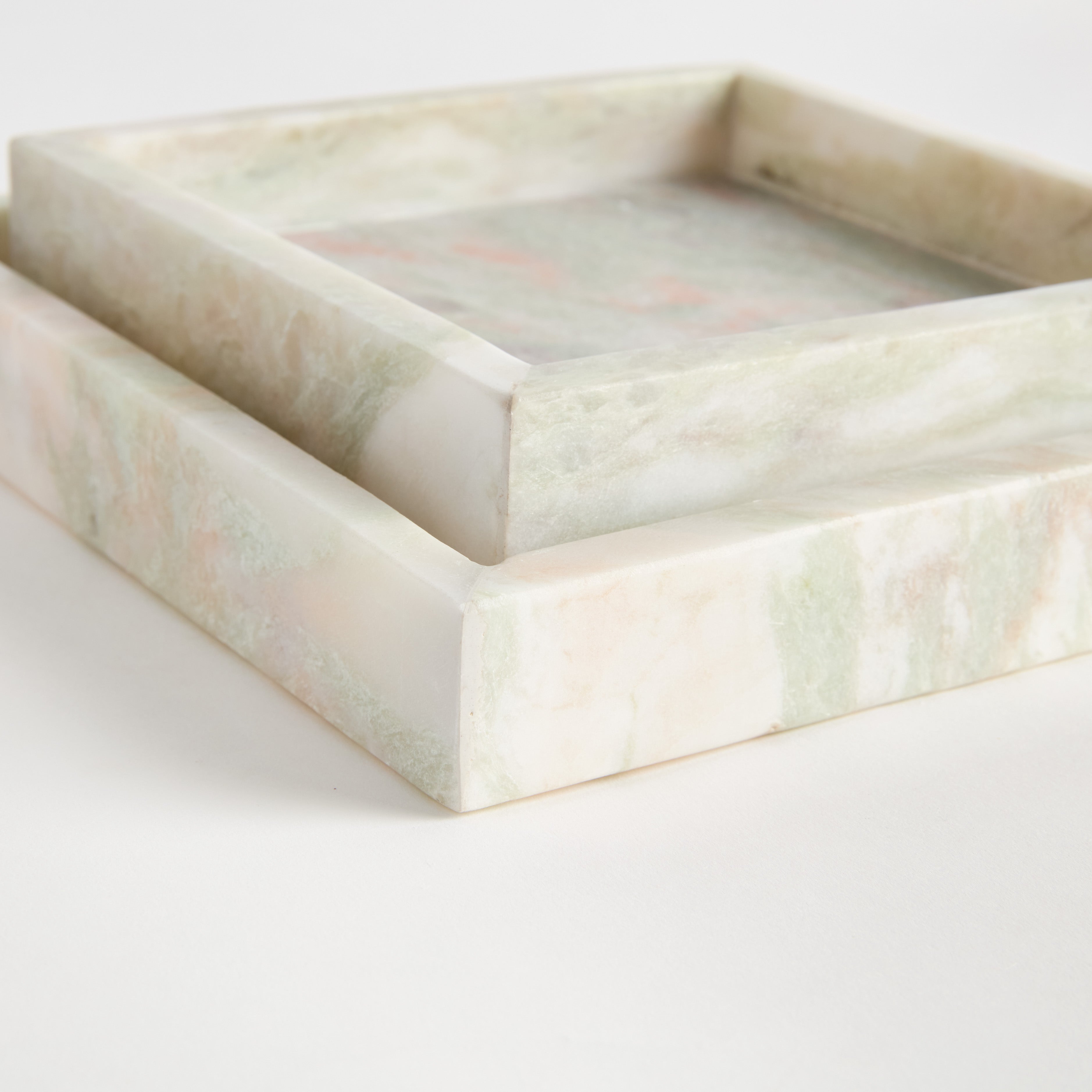 JOHANNA SQUARE MARBLE TRAYS SMALL, SET OF 2 - view 5