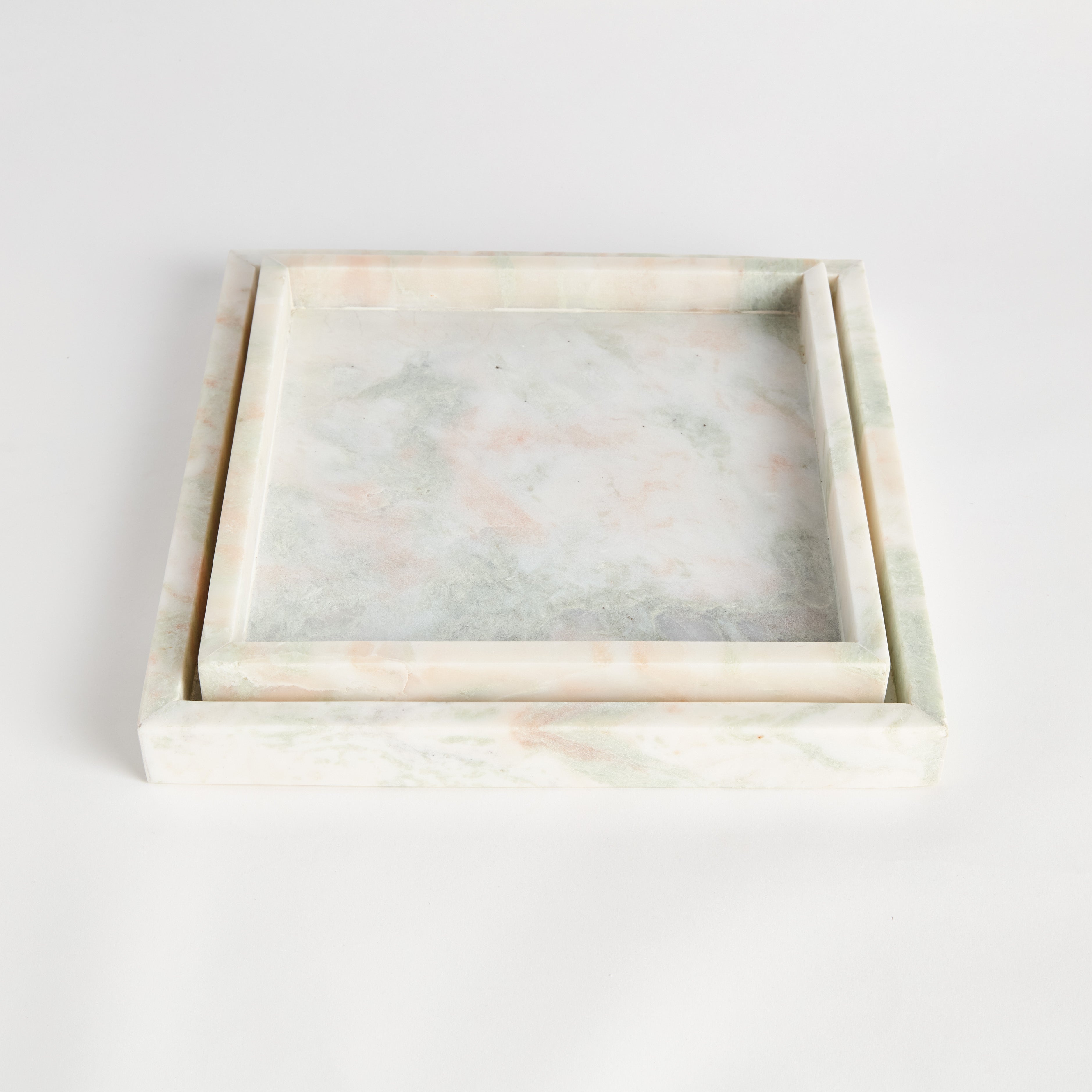 JOHANNA SQUARE MARBLE TRAYS LARGE, SET OF 2 - view 4