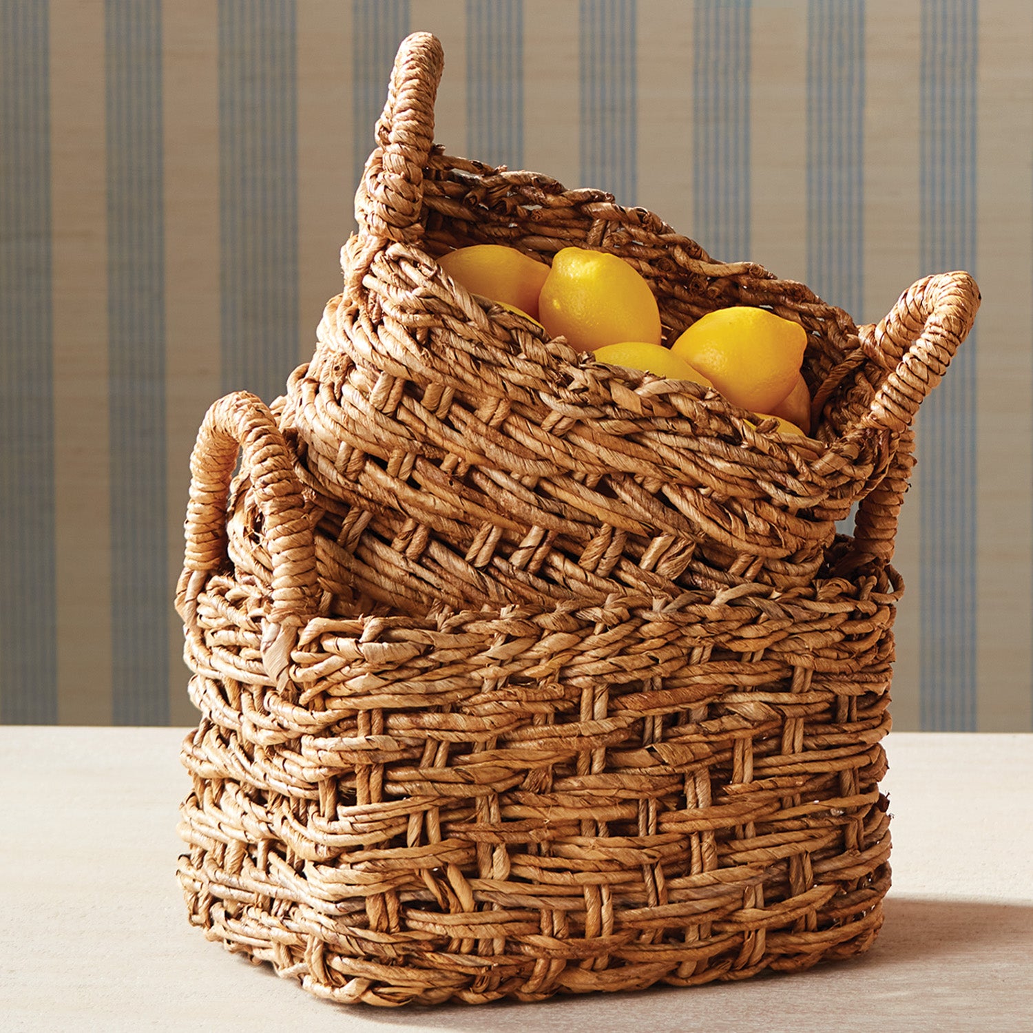EVE BANANA LEAF BASKETS WITH HANDLES SMALL, SET OF 2 - view 2