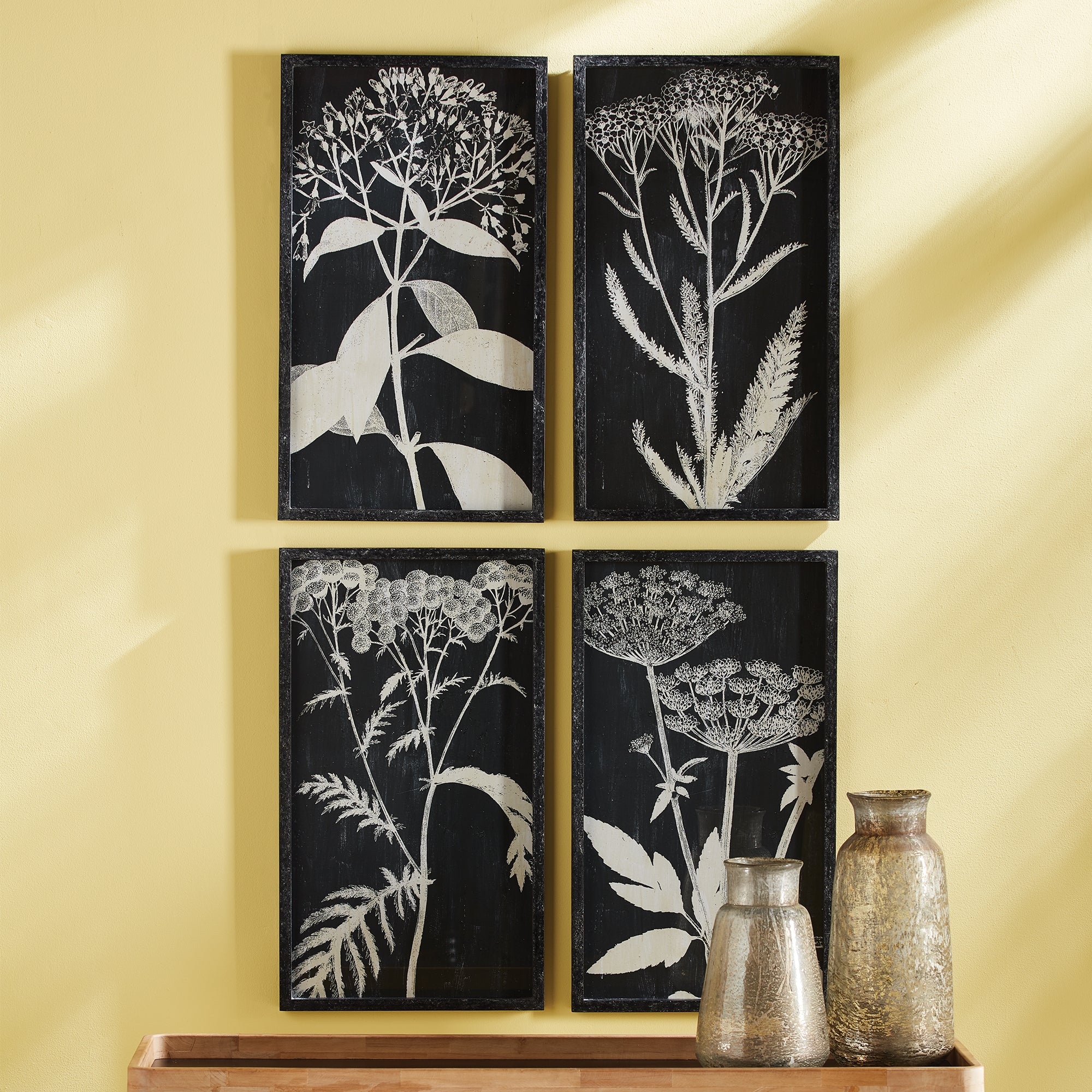 MONOCHROME QUEEN ANNE'S LACE PRINTS, SET OF 4 - view 3