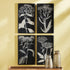 Monochrome Queen Anne'S Lace Prints, Set Of 4 - View 3