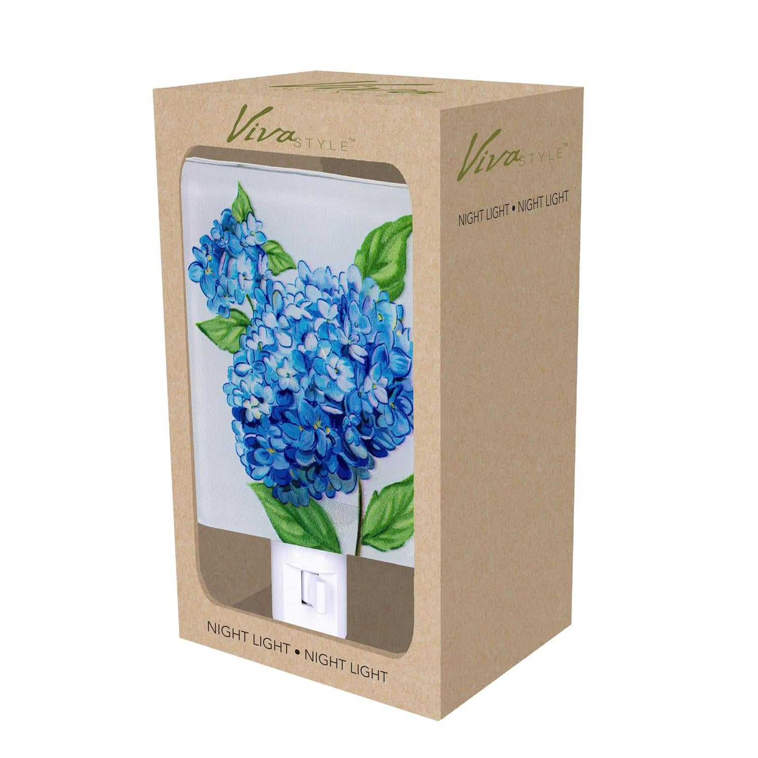 Hydrangea Nightlight Glass Square