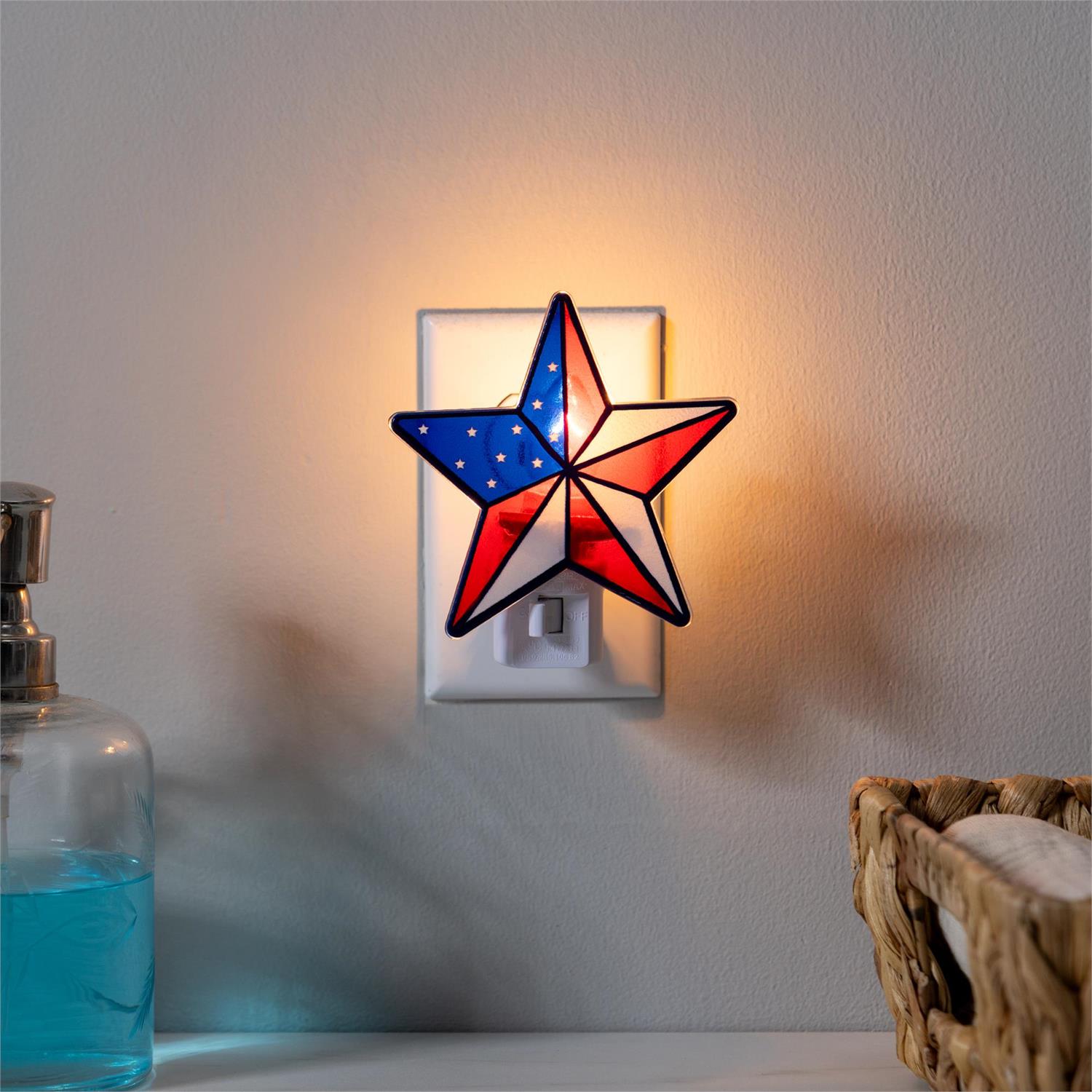 American Classic Nightlight Glass Shaped Patriotic