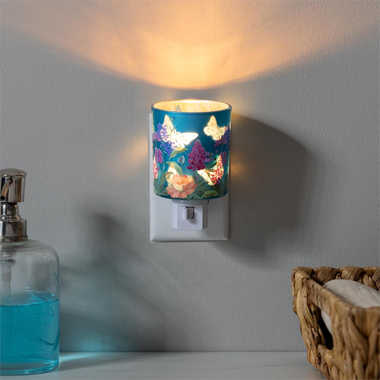 Nightlight Glass Floral with Butterfly
