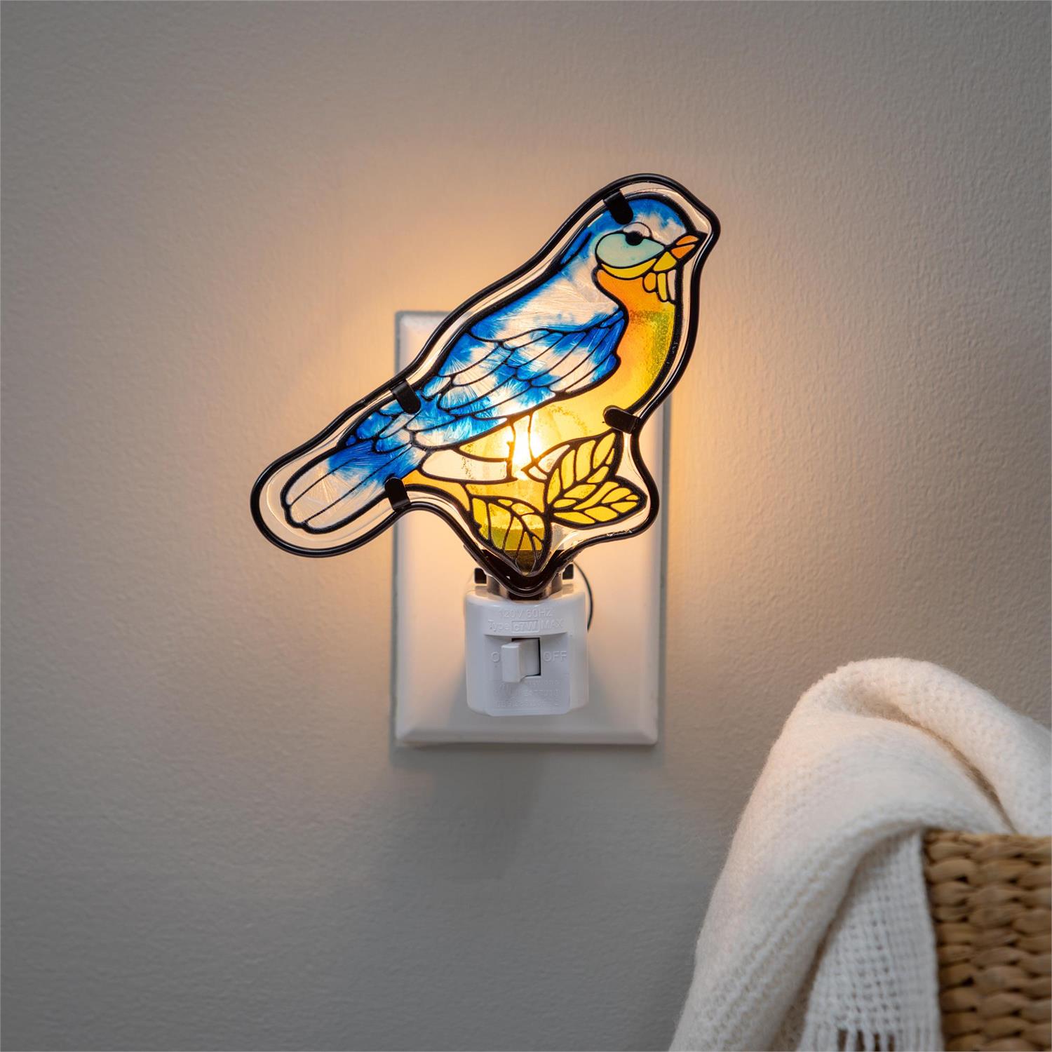 Blue Bird Cottage Nightlight Glass by Evergreen - view 4