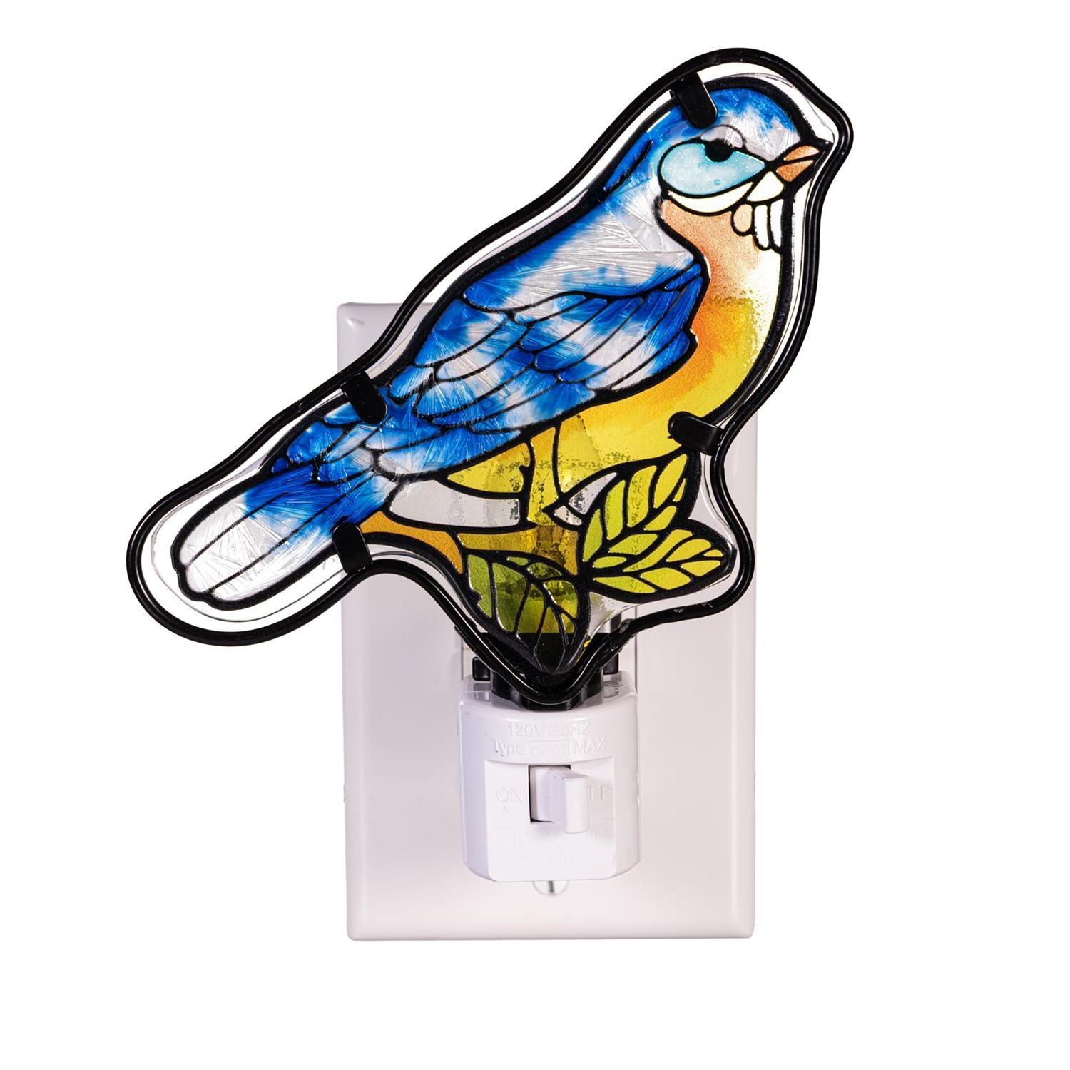 Blue Bird Cottage Nightlight Glass by Evergreen - view 2