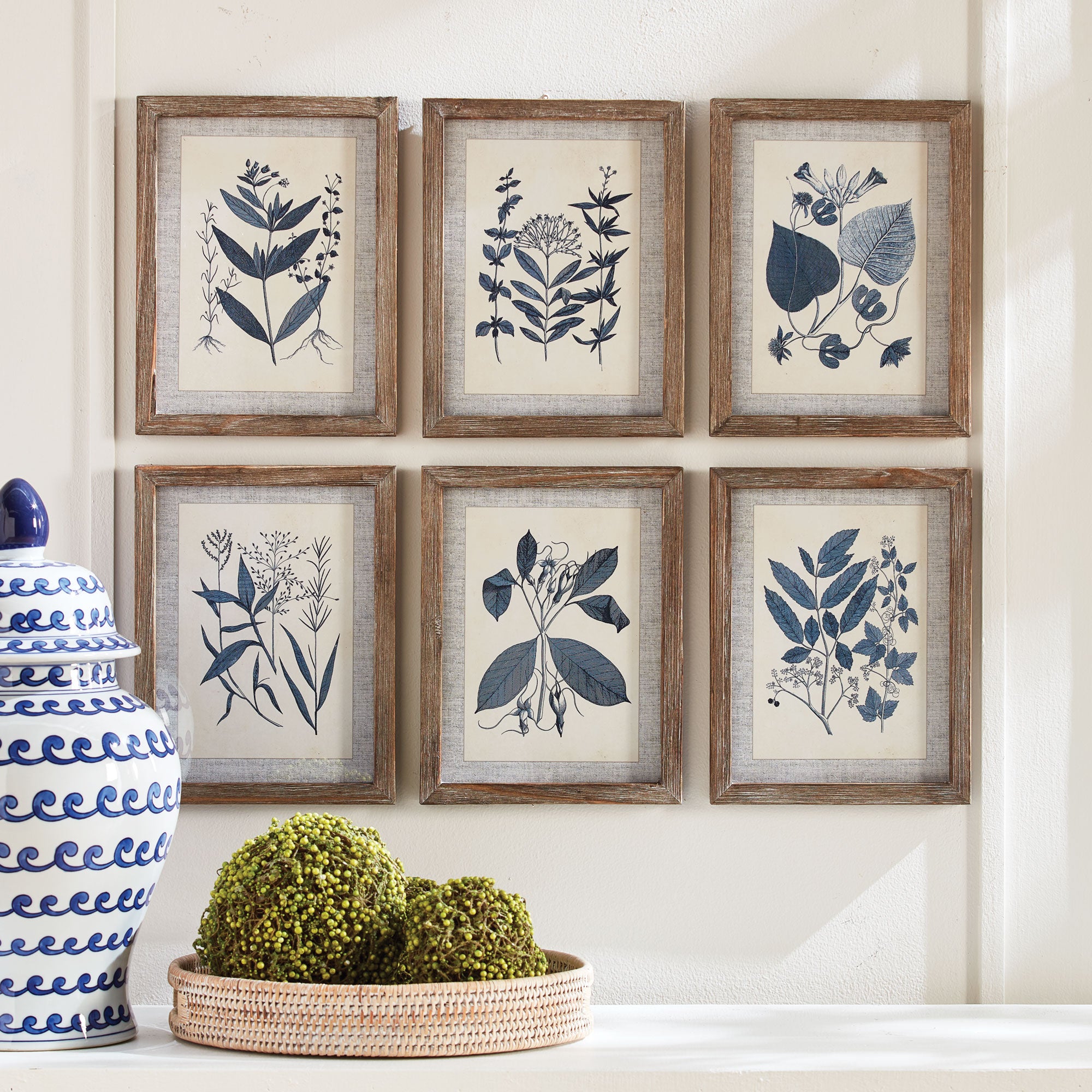 Blue Leaf Petite Prints, Set Of 6 - View 4