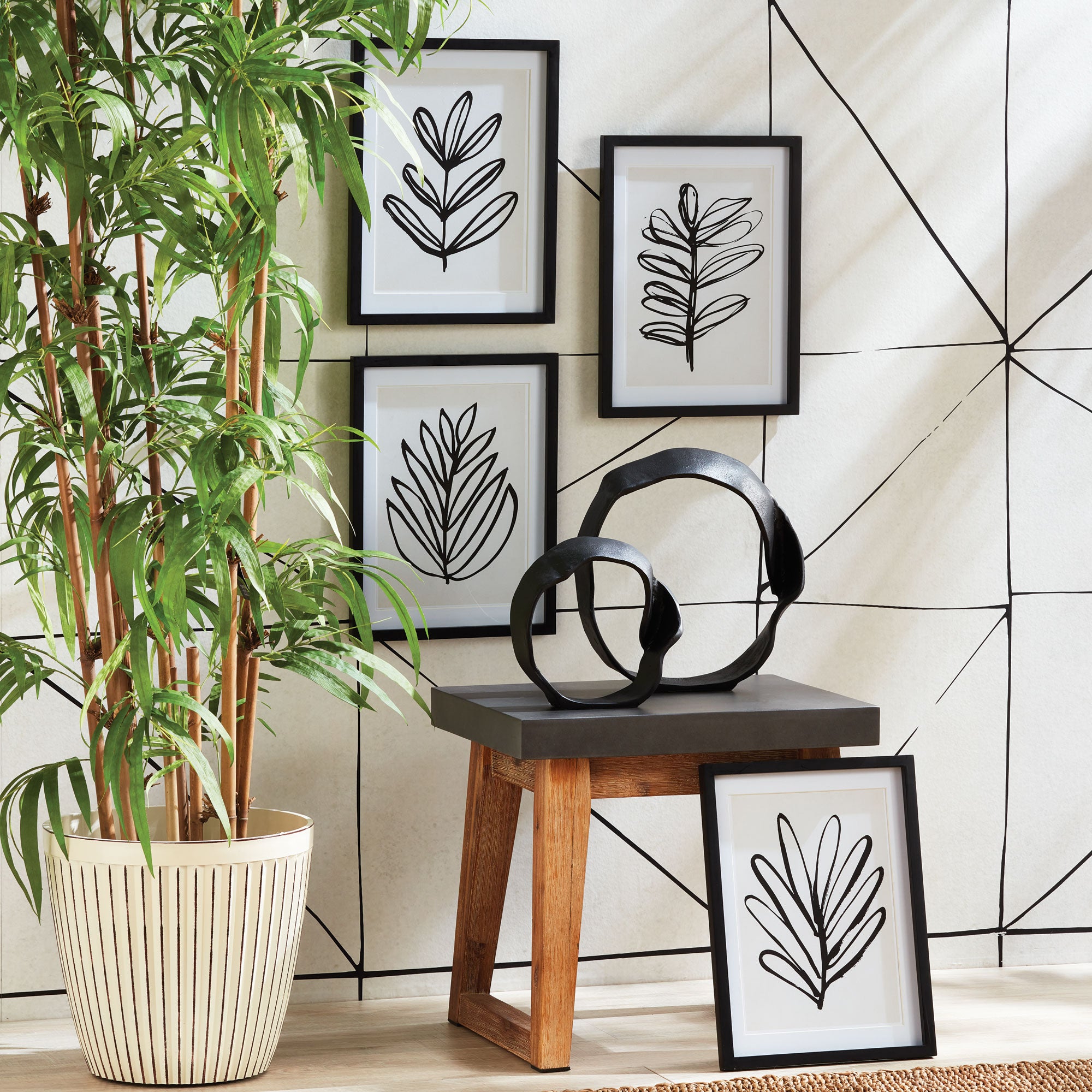 SKETCHED LEAF PRINTS, SET OF 4 - view 4