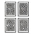 ACHROMATIC GEOMETRIC PRINTS, SET OF 4