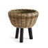 WOVEN RATTAN DRY BASKET PLANT RISER 17"
