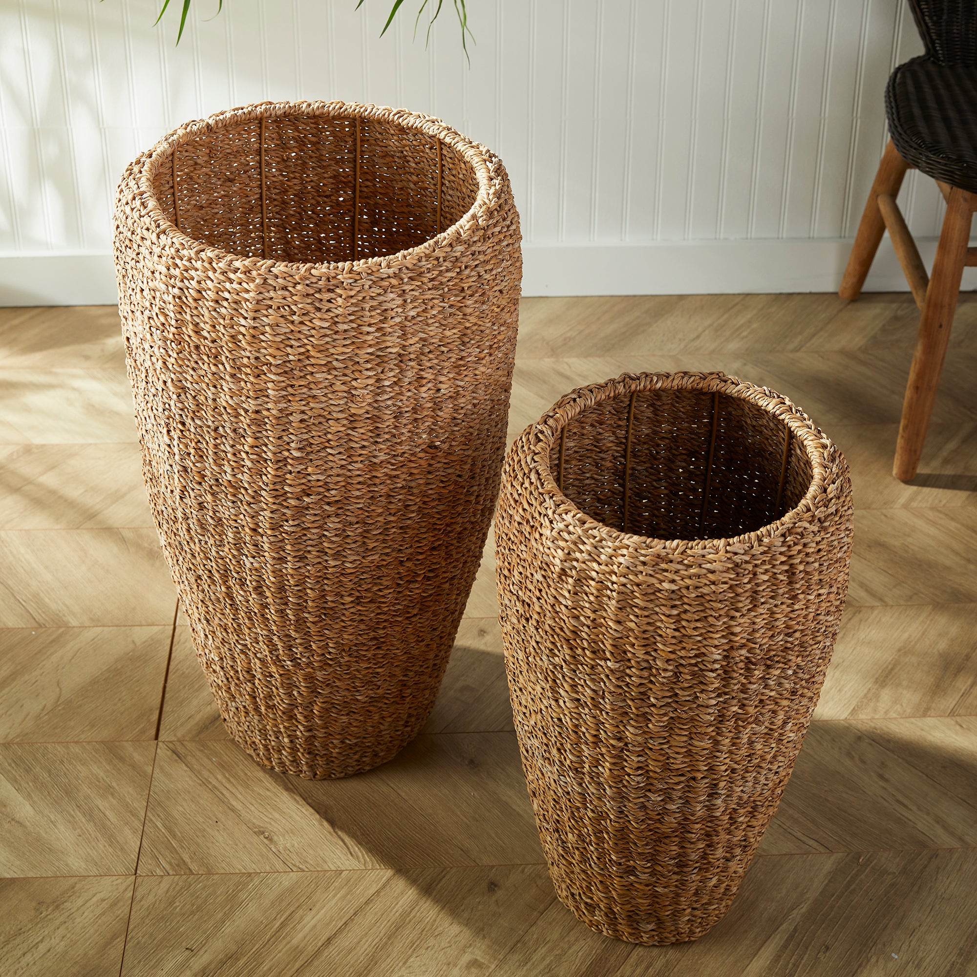 Seagrass Tall Round Planters, Set Of 2 - View 3