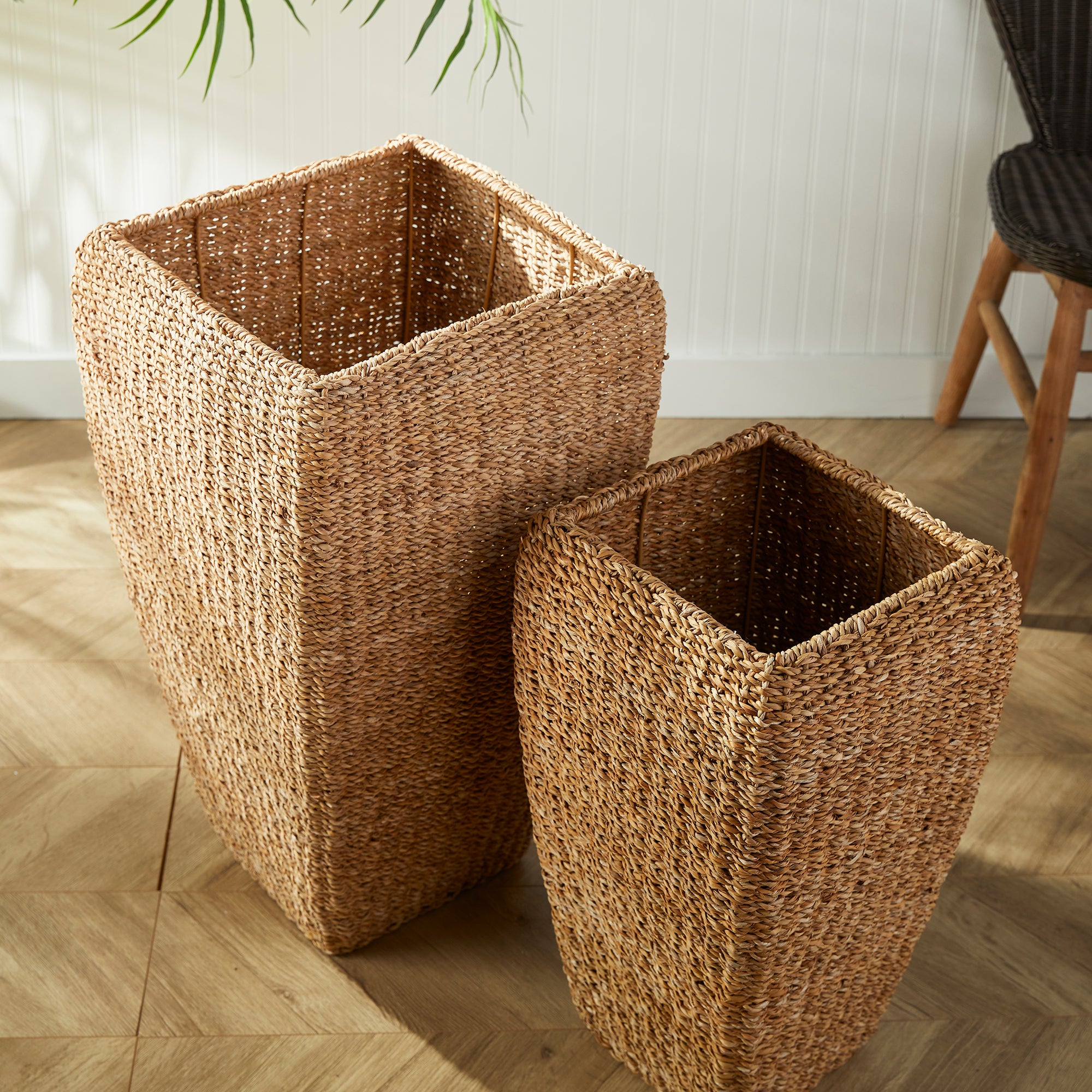 Seagrass Tall Square Planters, Set Of 2 - View 5