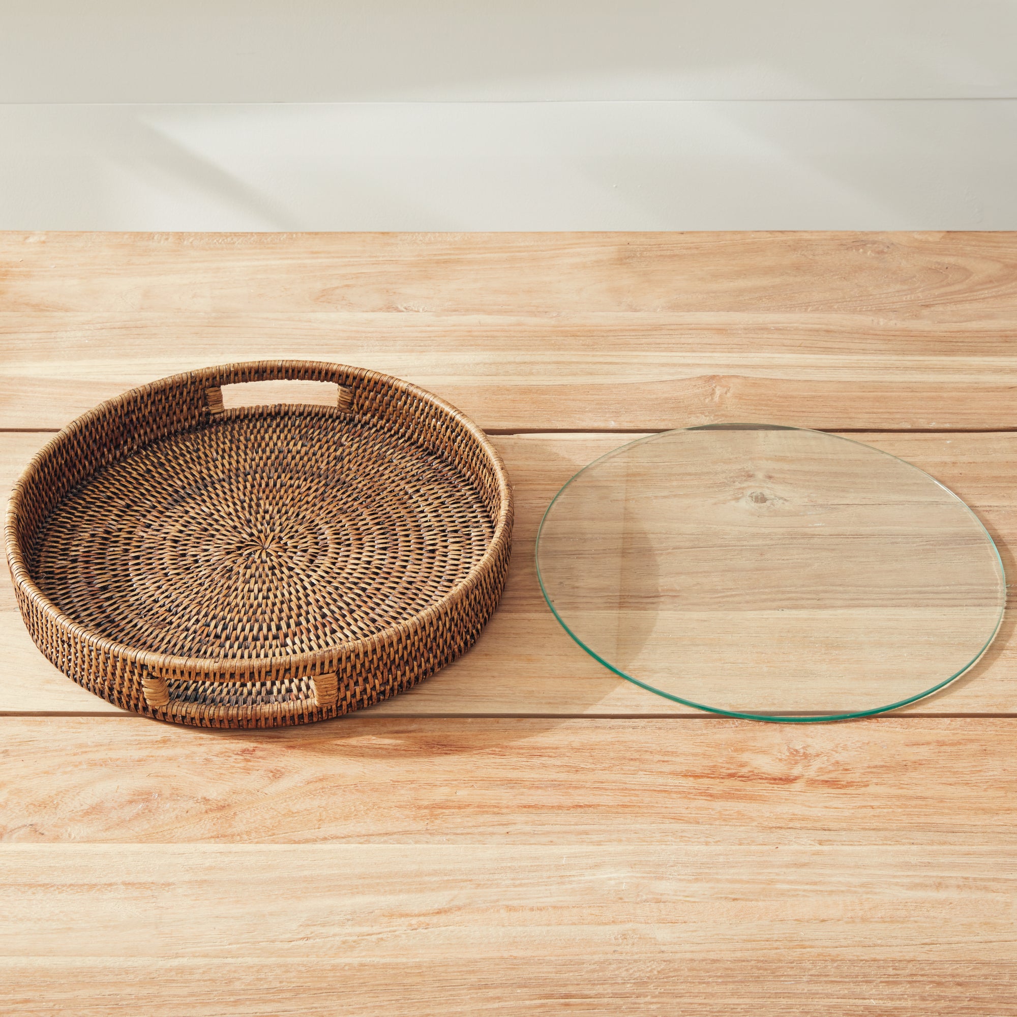 BURMA RATTAN ROUND SERVING TRAY - view 6