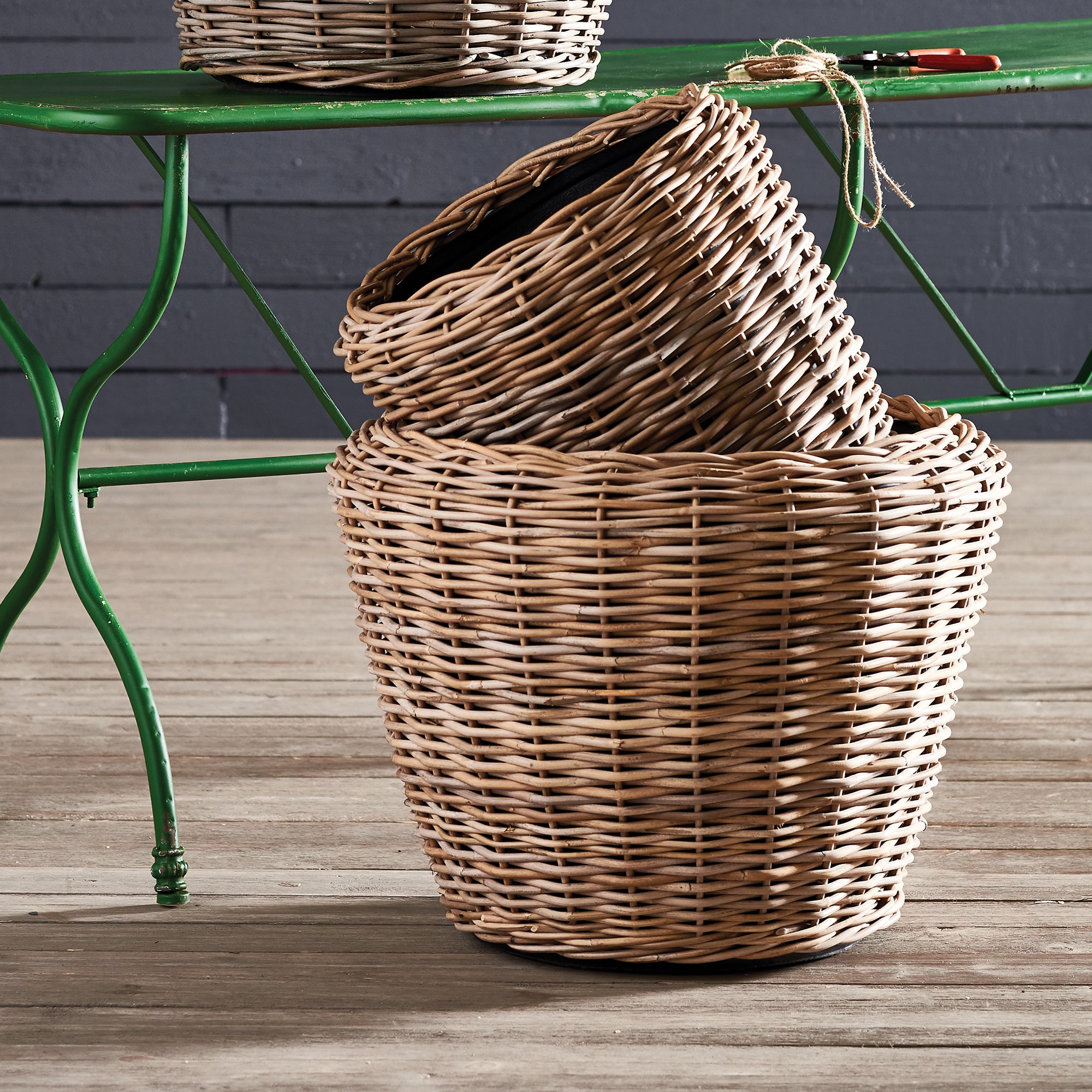 WOVEN DRY BASKET PLANTER 26.75" - view 2