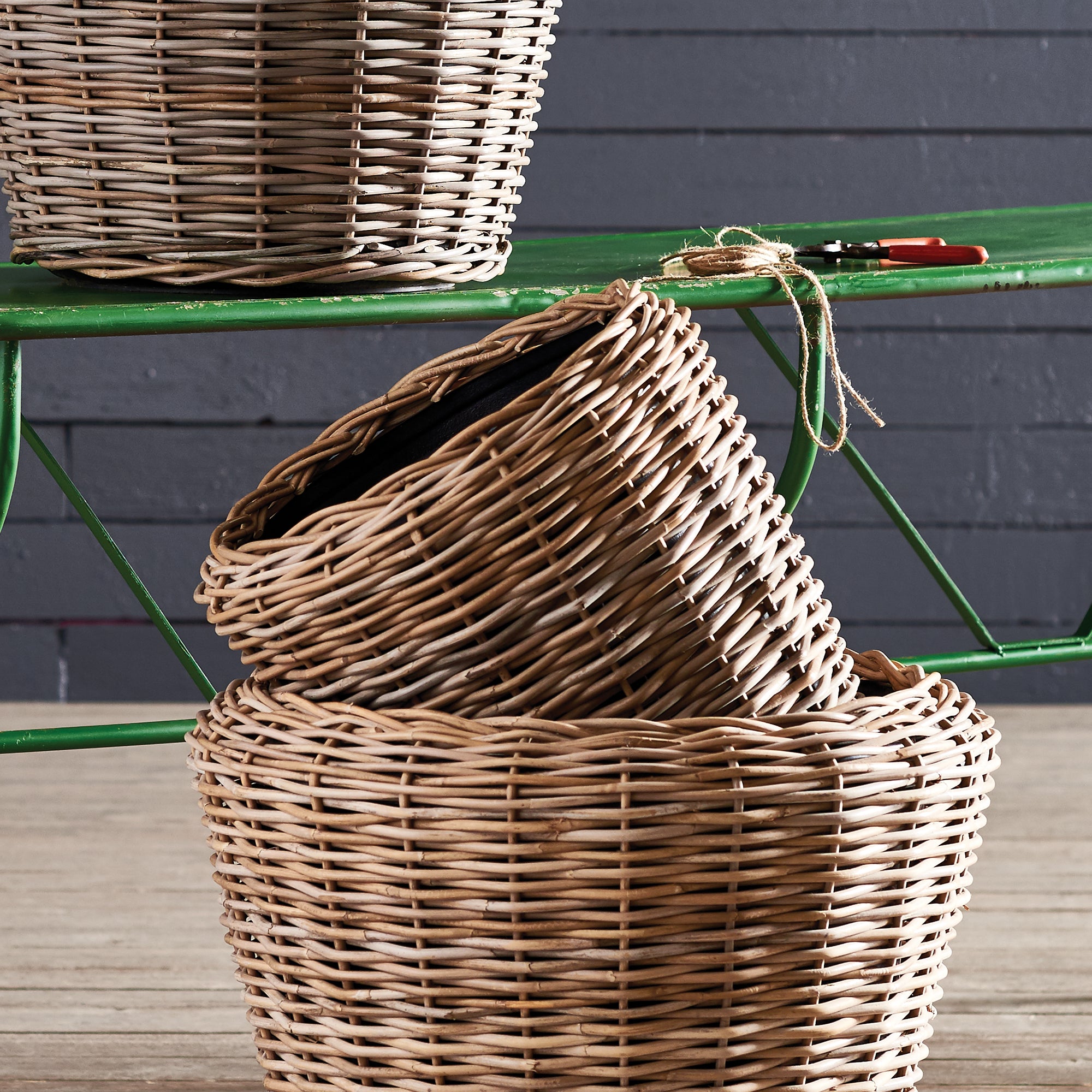 WOVEN DRY BASKET PLANTER 17.75" - view 2