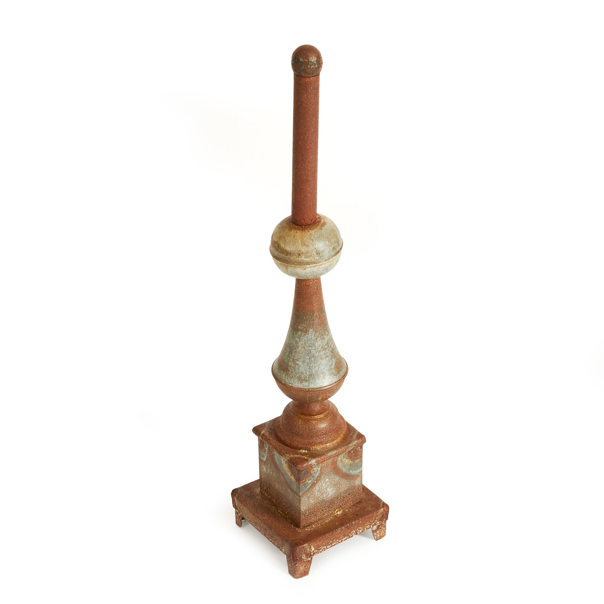 WEATHERED METAL ORNATE FINIAL - view 2