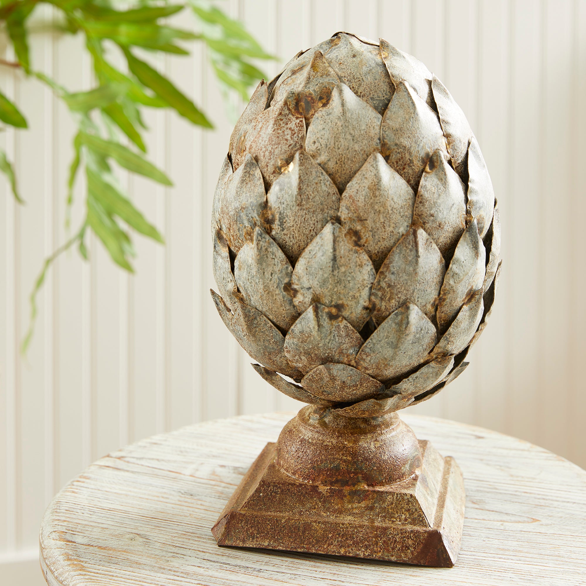 Weathered Metal Artichoke Finial Small - View 7