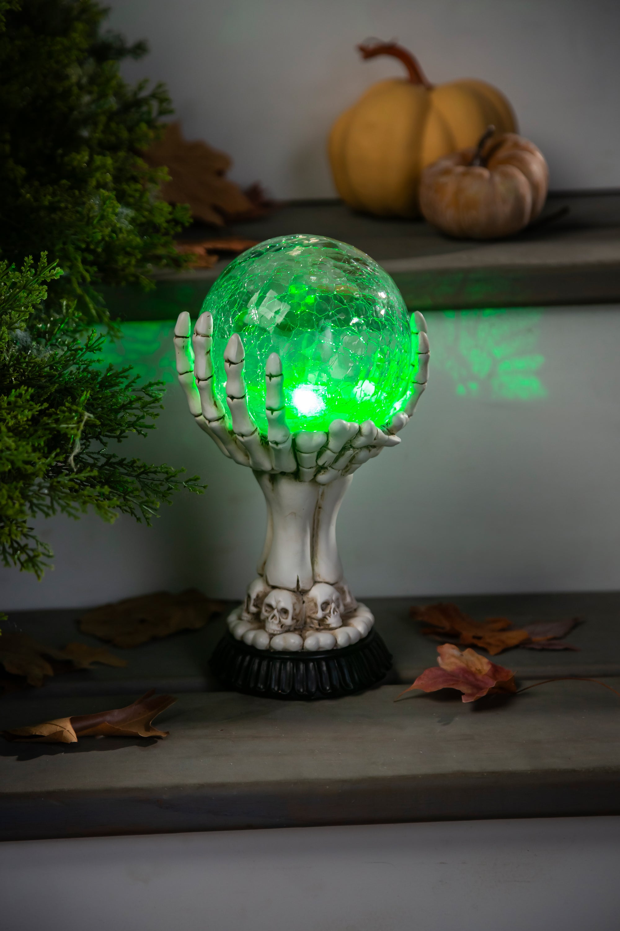 LED Skull Hand Globe Statuary - A. Dodson's