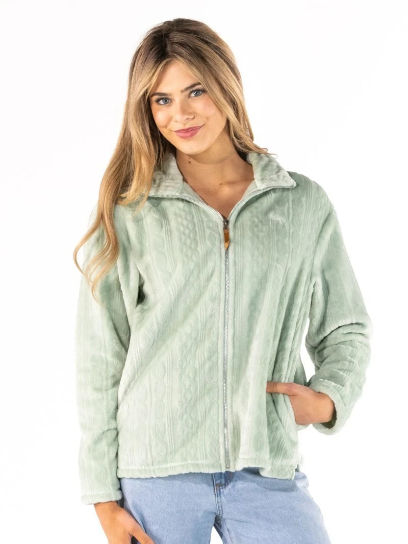 Simply Southern Elsie Fleece Zip-Up Jacket - Harbor by Simply Southern