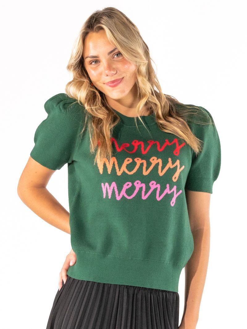 Simply Southern Merry Sweater - Green - A. Dodson's