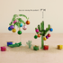 Mini Glass Cactus Tree with Ornaments - view 3