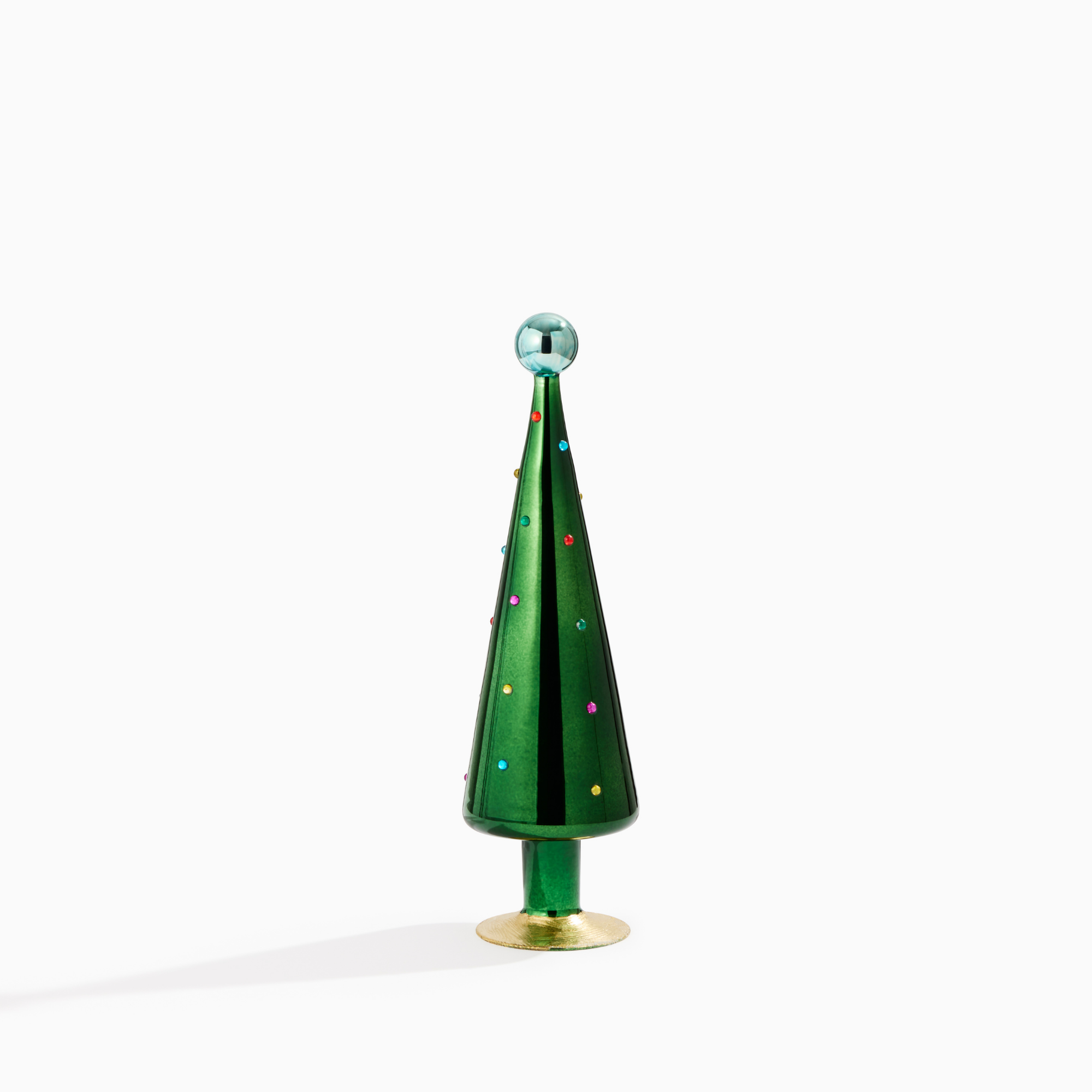 Emerald Glass Jewel Dot Tree, Small
